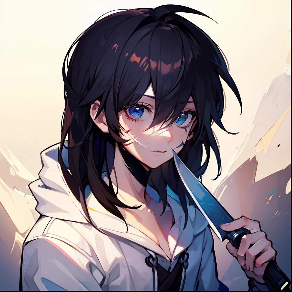 Change little, keep the scar in the mouth, make the face more beautiful too, but keeping the essence of the character's face. Draw his hair well and the shape of the head too, the hair is something that can not be cut, it needs to be well detailed.