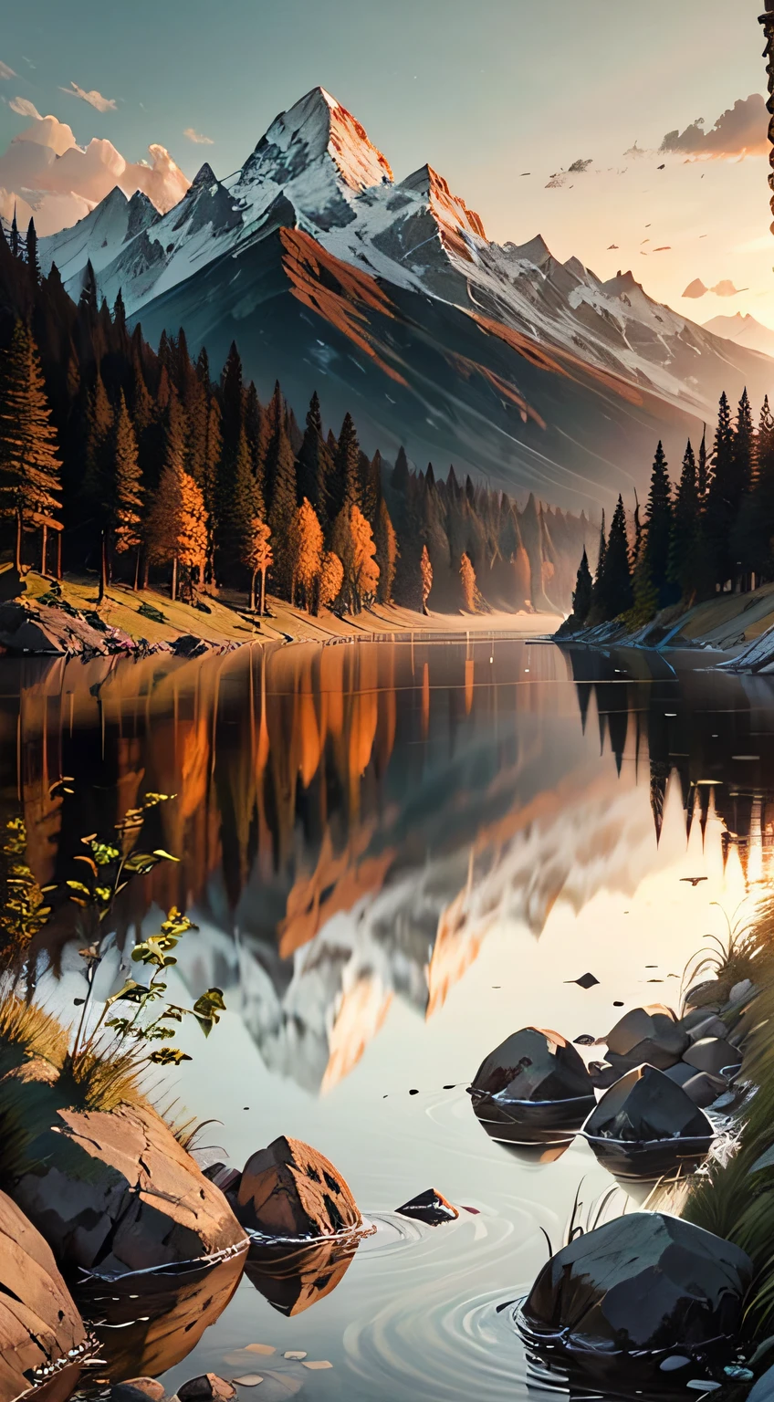 Imagine an unforgettable landscape that reveals the beauty and grandeur of God in every detail. It is a setting that transcends human understanding, where nature unites in harmony to create a divine masterpiece. In this landscape, you find yourself before majestic mountains, which rise towering towards the sky. Its heights seem to touch the clouds, while its slopes display lush vegetation, a tapestry of green hues and colorful blooming. In the valleys below, clear rivers flow serenely, reflecting the sunlight that shines brightly in the sky. Water is crystal clear, as if it were a mirror that reveals the purity and life it carries. On its banks, leafy trees offer shade and shelter to a wide variety of animals and birds, which seem to dance in harmony with nature. On the horizon, the sun sets in a divine spectacle. The golden, orange and pink colors paint the sky in a true celestial picture. It is as if God is pouring out His color palette on the world, creating a spectacle of light and beauty that is impossible to replicate. As you contemplate this magnificent landscape, you feel God's presence in a deep and comforting way. The grandeur of divine creation is evident in every detail of the landscape. Every mountain, every river, every ray of sunshine is a testimony to the power and beauty of God. In this landscape that shows the beauty of God, you feel small before the vastness and perfection of creation. It is an invitation to marvel at the divine work, to give thanks for the wonders of nature, and to feel connected to the divine. It is a reminder that God is present in all things, in the beauty of nature and in the depth of our hearts. --auto