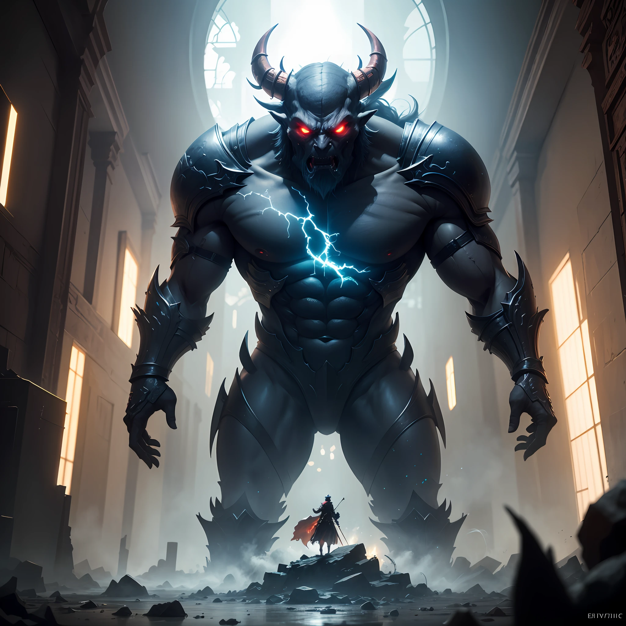 arch demon, god, underworld, reclaim, throne, characters, wandering, showing off his power, decimating a large nation, Control, Controlling mass power, realistic, cinematic, high detail, hyper detailed, magic, copper, gold, black, red, green, purple, crimson, smoke, particles, Beam of light, divination, supernatural powers, omen, hidden knowledge, event, foresee, foretell, fortold, art, fantasy, towering stature, grandiose, overpowering render, unreal engine, raytracing, post-processing, zbrush, substance painter, trending on ArtStation, epic perspective, composition, photorealistic, vfx, cgsociety, volumetric lighting, + cinematic + photo + realism + high detail, cgi, 8k, --ar 16:9 --auto
