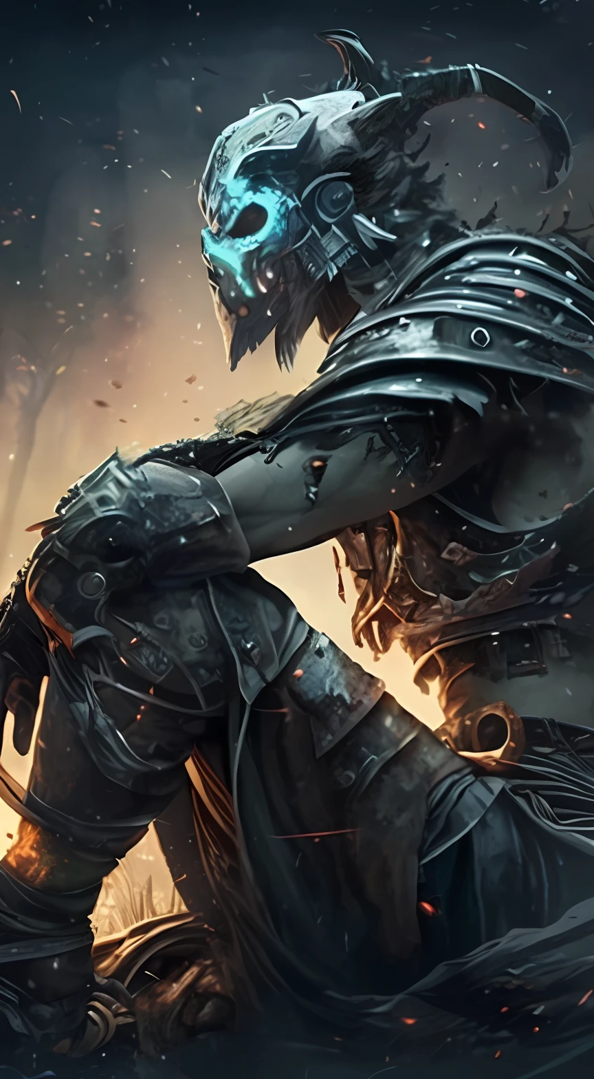 a man in armor sitting on a rock with a glowing sword, darksiders style, lord of cinder, shadow of the colossus, the lich king, dark souls 3, lich king, light coming off of the armor, glowing line cracks in armor, dark souls knight, in style of dark souls 3, forhonorgame, dark souls iii, action rpg video game