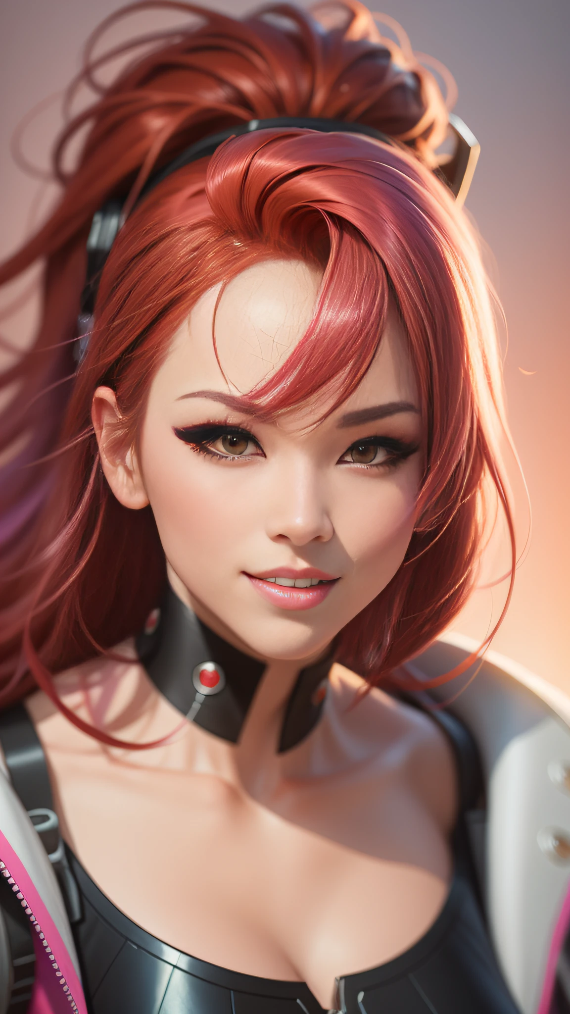 a close up of a person with red hair and a pink hair, rossdraws cartoon vibrant, rossdraws 1. 0, rossdraws 2. 0, rossdraws portrait, rossdraws 2. 5, :: rossdraws, rossdraws digital painting, artgerm and rossdraws, inspired by rossdraws, ig model | artgerm, epic digital art illustration