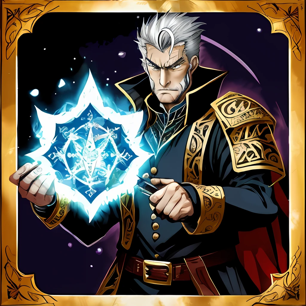 Keen Intelligence: Solius is extremely intelligent and possesses a keen mind. He is able to solve complex problems with ease and has incredible ytical and strategizing skills.
Magic Abilities: Solius is a powerful practitioner of magic, with a vast array of magical abilities at his disposal. He can manipulate the elements, create illusions, and cast powerful spells.
Reserved nature: Solius is a man of few words. He prefers to observe and analbefore acting, and his words are always carefully chosen. Your reserved nature adds an air of mystery to your character.
Tireless Determination: Solius is known for his unwavering determination. He faces challenges with courage and perseverance, never giving up until he reaches his goals. That determination makes you a formidable foe as well as a loyal ally.
Clothes:
Solius dresses elegantly and extravagantly. He wears a long black coat, with silver trim and a high collar. Underneath the coat, he wears a thin white shirt and dark pants that fit his legs perfectly. He wears black leather boots, with silver accents, that match his coat. Additionally, he wears a wide belt with ornate buckles and a silver crescent-shaped brooch.
In summary, Solius is an intriguing and powerful character, with magical abilities and a striking appearance. His sharp wit, relentless determination, and reserved nature make him an endearing protagonist in any story.