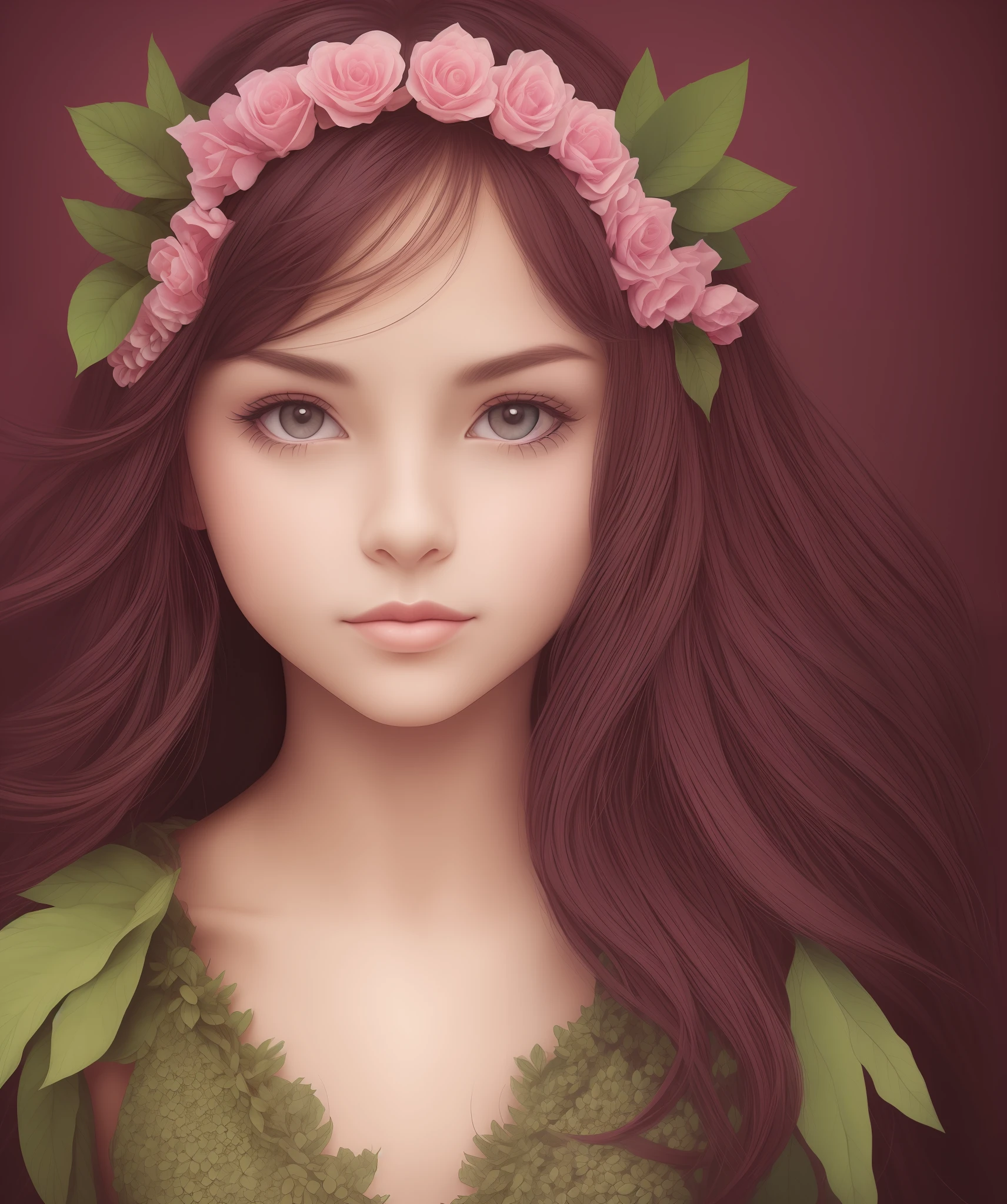 Berry fairy, beautiful symmetrical face. Highly detailed portrait. --auto