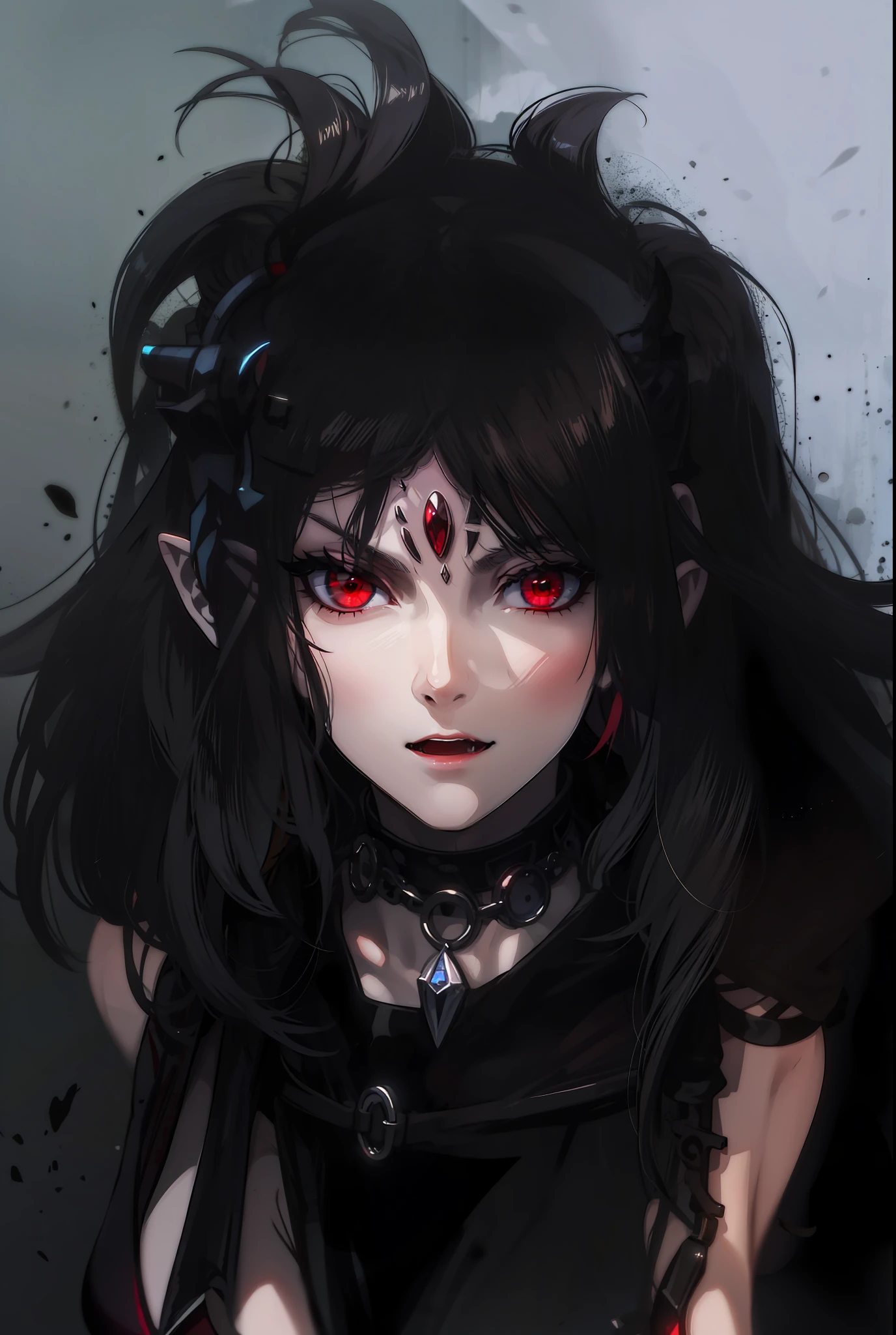 Elizabeth bathory , pointed ears, red eyes,dressed in armor, vampire,4k, Full body