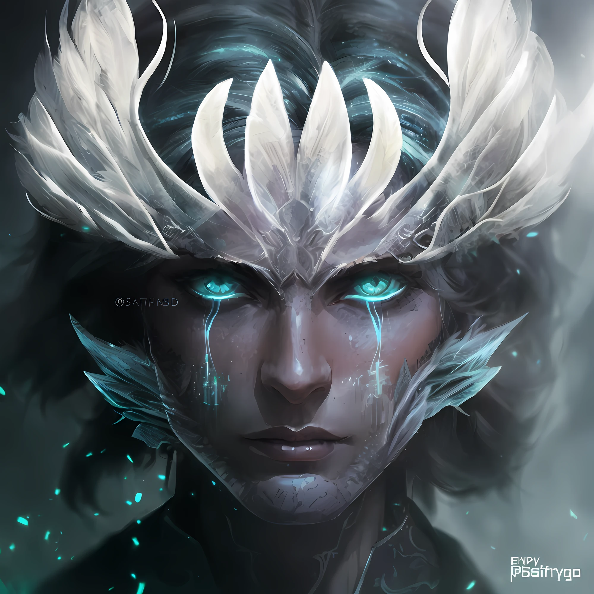 there is a man with a white headdress and feathers on her head, epic fantasy digital art style, digital 2d fantasy art, fantasy concept art portrait, fantasy art behance, detailed matte fantasy portrait, detailed digital 2d fantasy art, epic fantasy art style, detailed fantasy digital art, digital fantasy portrait, deviantart artstation cgscosiety