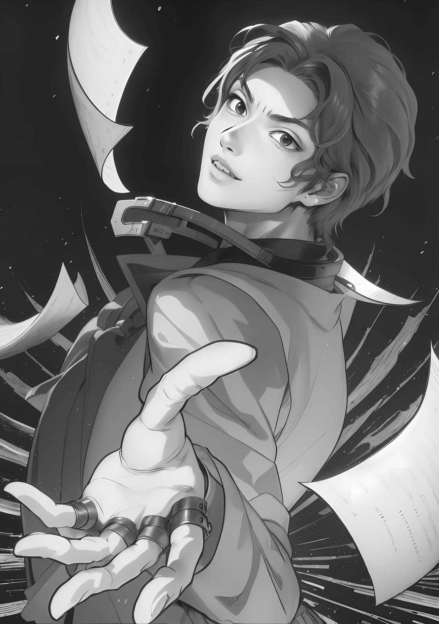 high quality fanart, manga style of kentaro miura 4D highlight FUll HD realistic