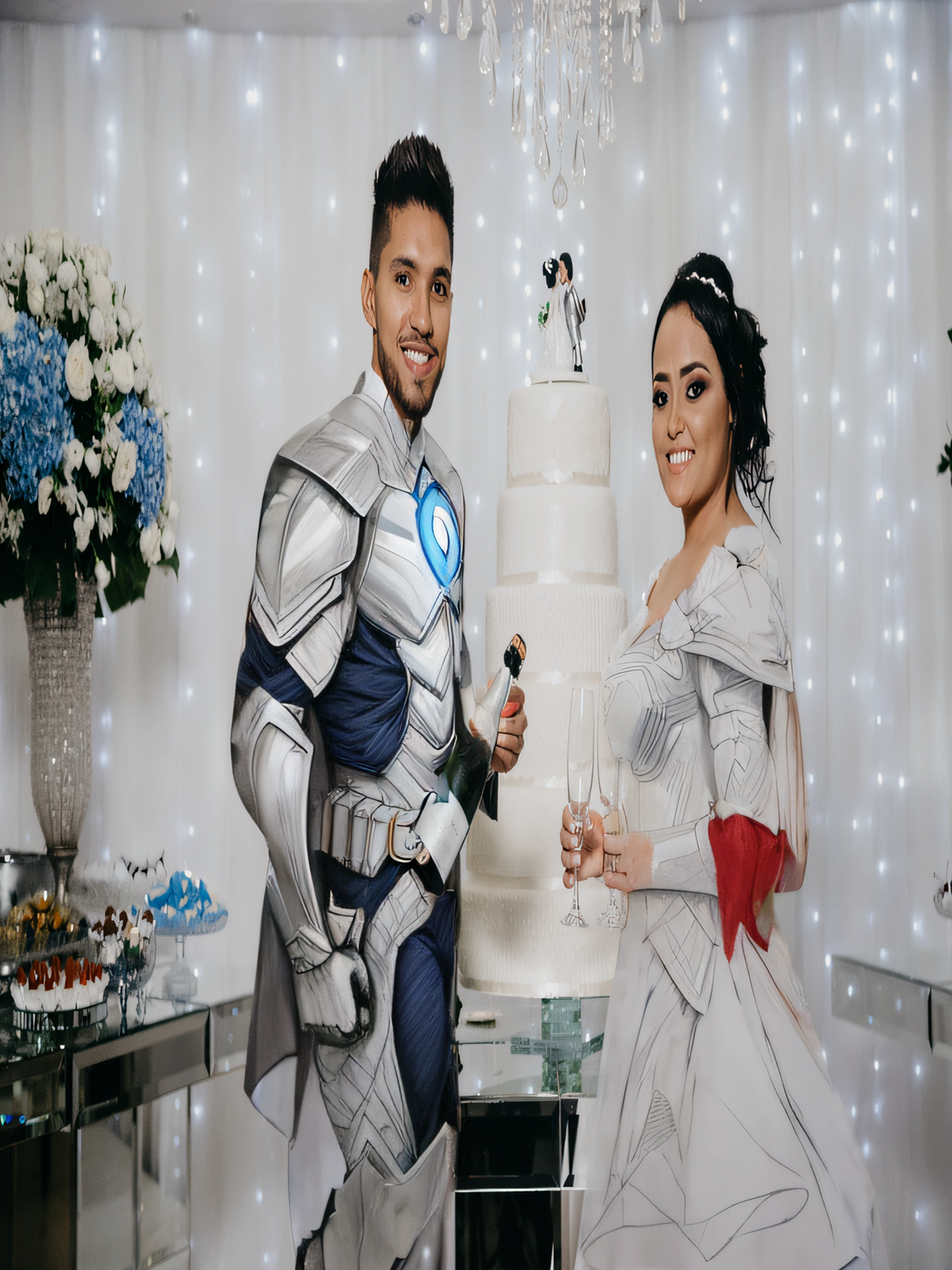 Drawing with the clothes of superheroes, anime armor, super powers
