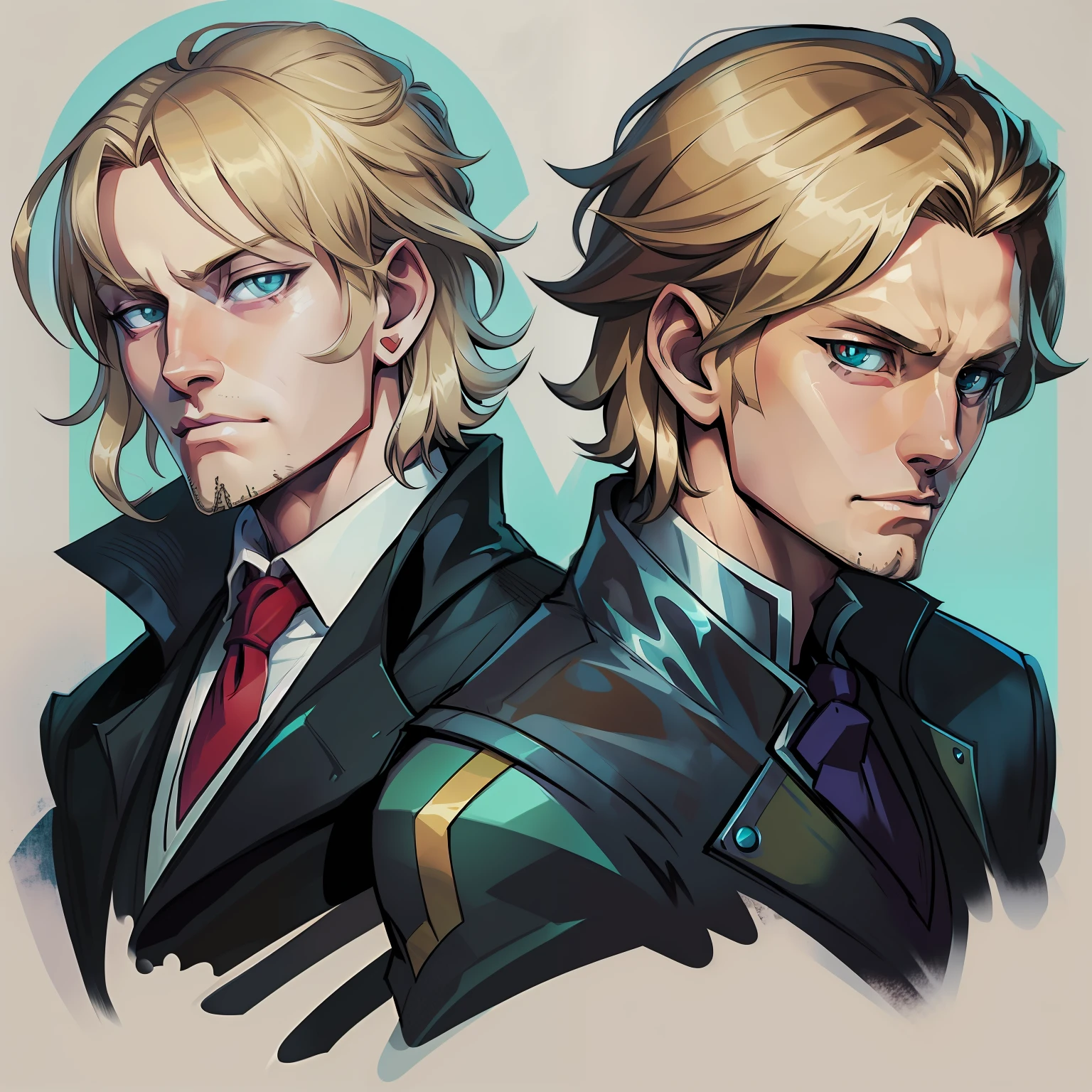 anime image of a man with blonde hair and a brown jacket, johan liebert, johan liebert mixed with alucard, johan liebert mixed with dante, boromir in an 80\'s anime world, ( ( ( yoshinari yoh ) ) ), style of hajime isayama, tall anime guy with blue eyes, male anime character