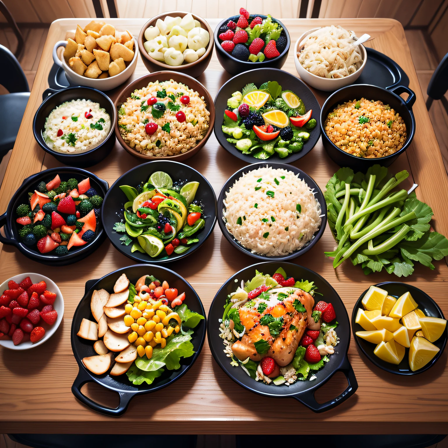 healthy meals to eat across the day, beautiful design, chicken, salad, berries, oats, yummy