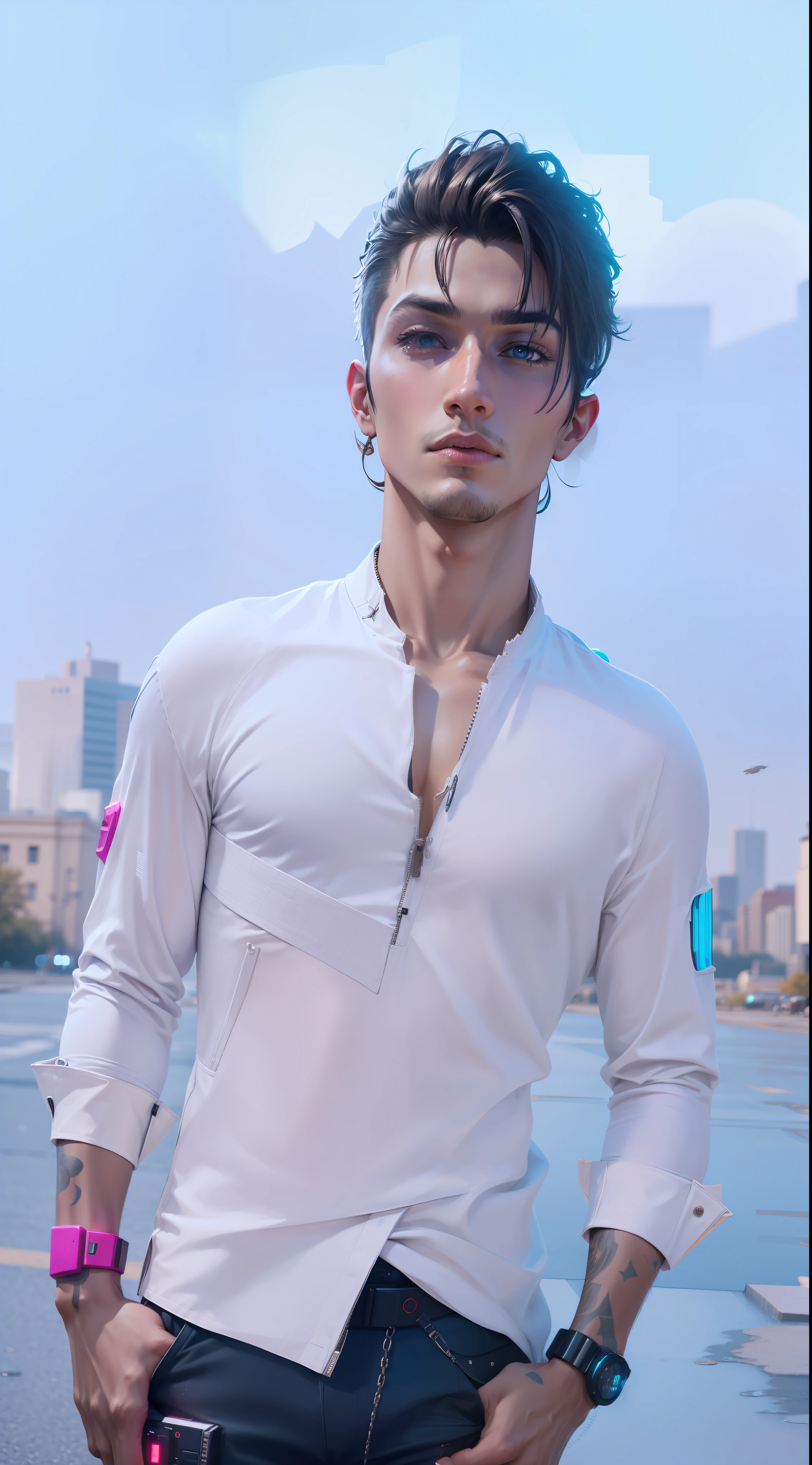 Cyberpunk handsome boy, ultra realistic 8k
