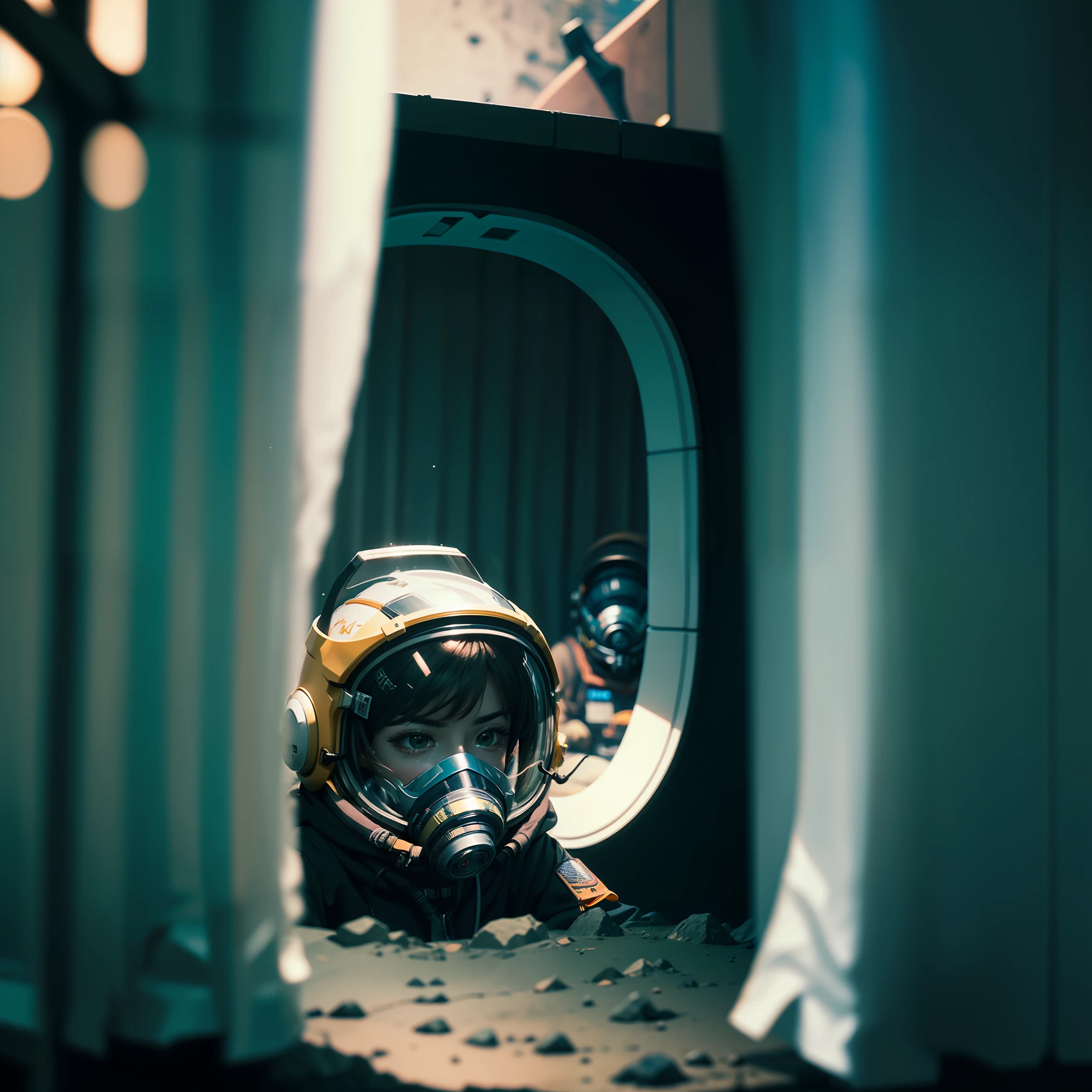 (astronaut alone in white and black spacesuit, futuristic helmet, canned mask, respirator, important loot), outdoors, (leaning on the edge of a rock to see advanced alien structures), on an exotic alien planet, toned body, (science fiction), (mountains: 1.1), (dense green vegetation), (two moons) sky: 0.8), (very detailed, ultra-detailed, complex), (lens flares up), (very detailed, ultra-detailed, complex), (very detailed, ultra-detailed, complex), (Lens flare) 0.7), (Halo: 0.7), particle effects, ray tracing, cinematic lighting, shallow depth of field, shot on Sony a9 II, 24mm wide-angle lens, clear focus