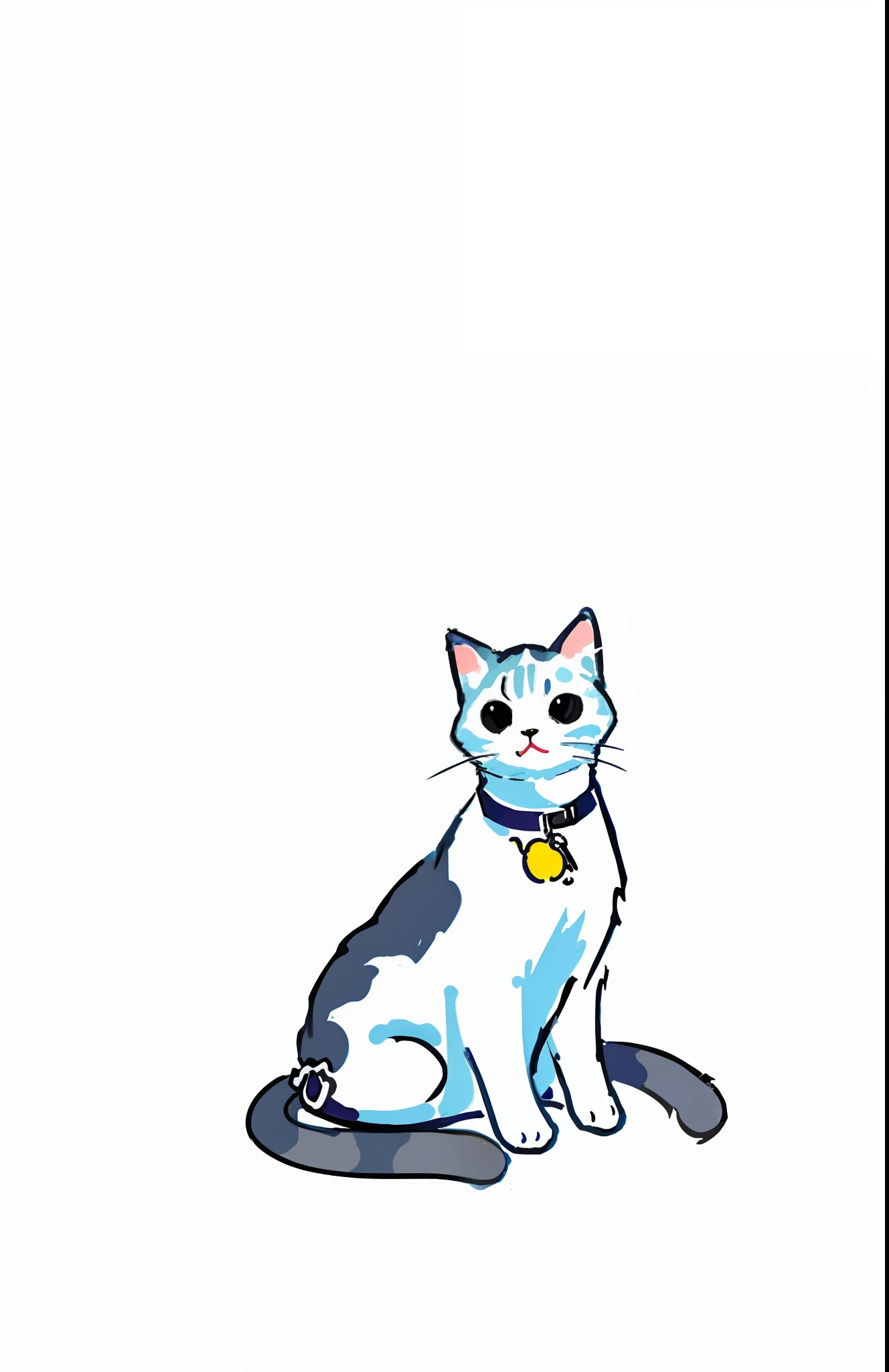 a drawing of a sitting cat, cat design, a cute cat, illustration of a cat, kawaii cat, !! cat!, anime cat, minimalist line art, !! cat!!, simple line art, minimalist line drawing, a cat, linear sketch, cute artwork, cat, simple background