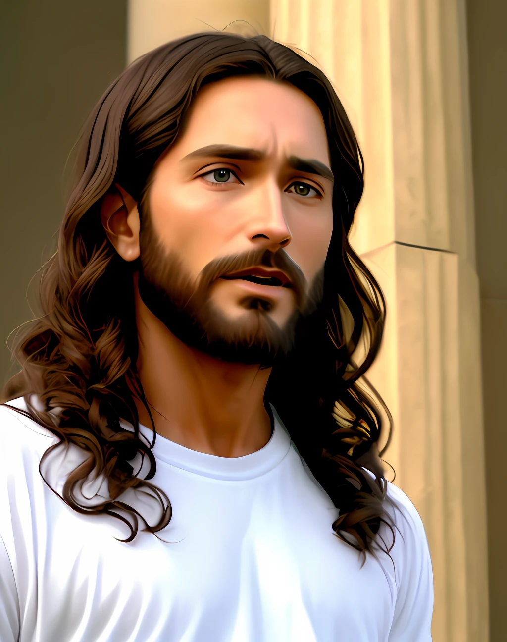 Brown-eyed Jesus Christ speaking