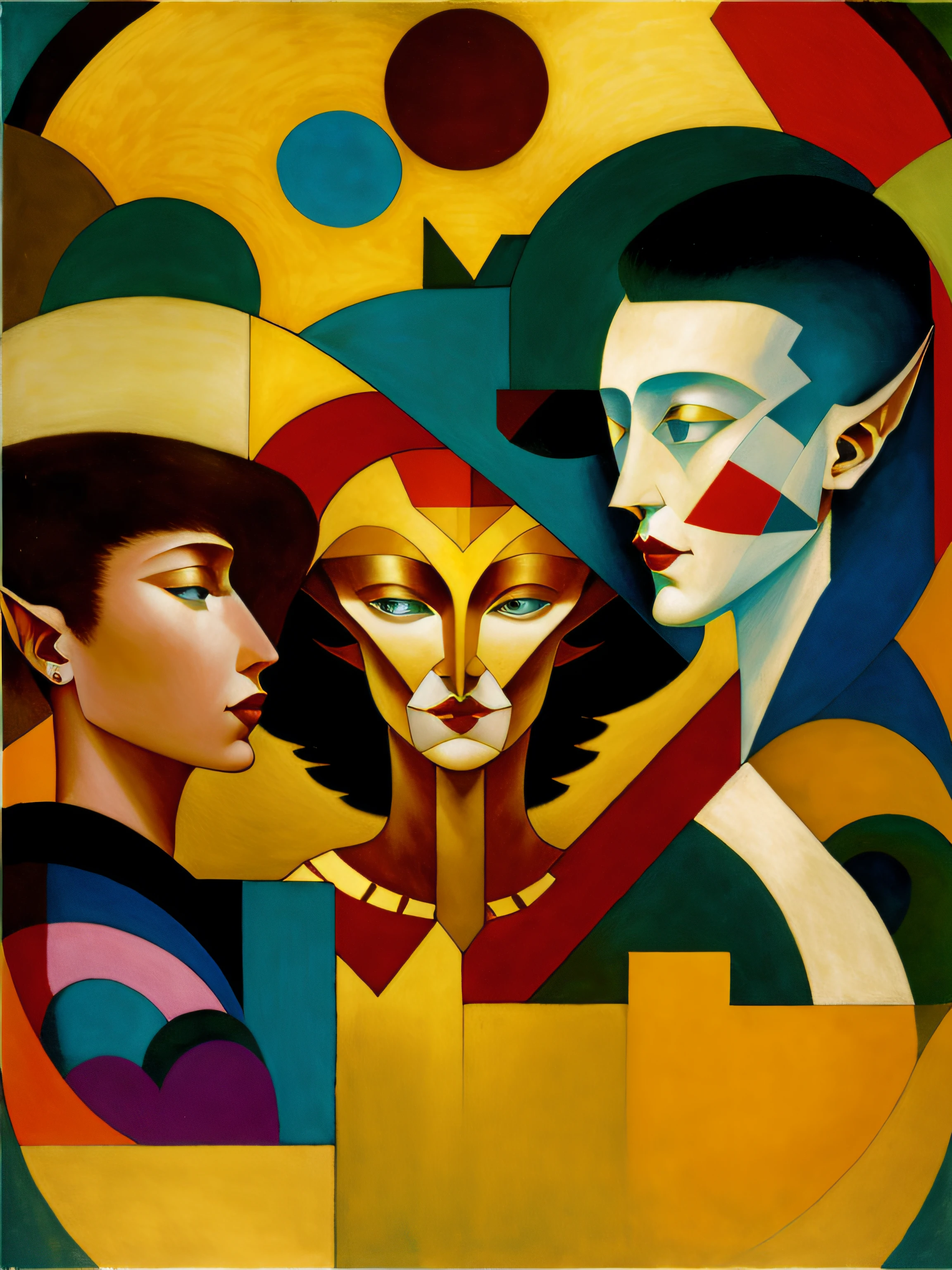 best quality, masterpiece, ultra high resolution, (CCDDA Artstyle: 1.2), in front of the mirror, in style of Paul Klee , ThetaCursed, Michael Parkes, Gustav Klint, Raffaello Ossola, Tiffany Bozic, Tim O'Brien, Wassily Kandinsky, Tamara Lempicka
