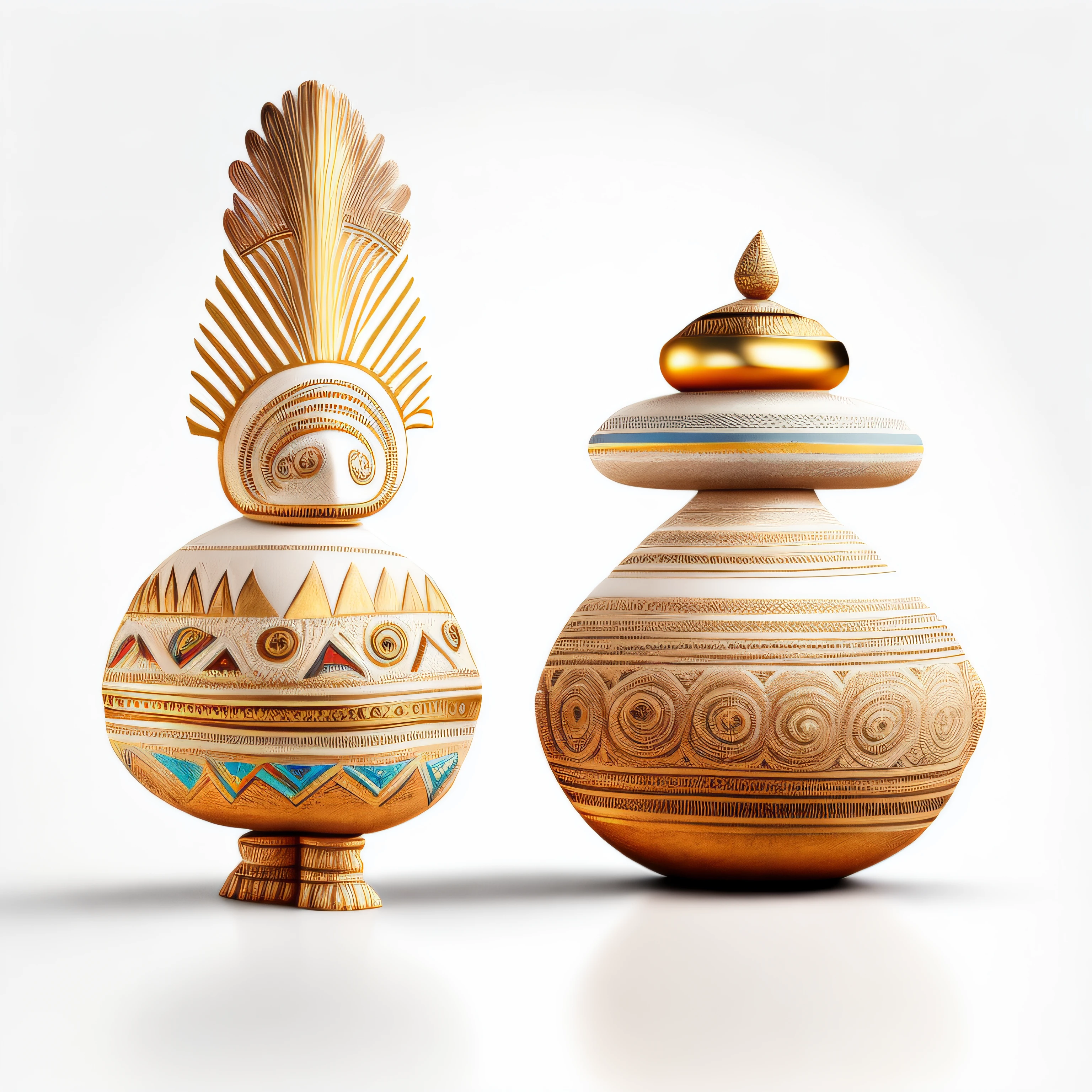 white background, urban art, pre-Columbian Muiscas gold objects, 8k, bright colors