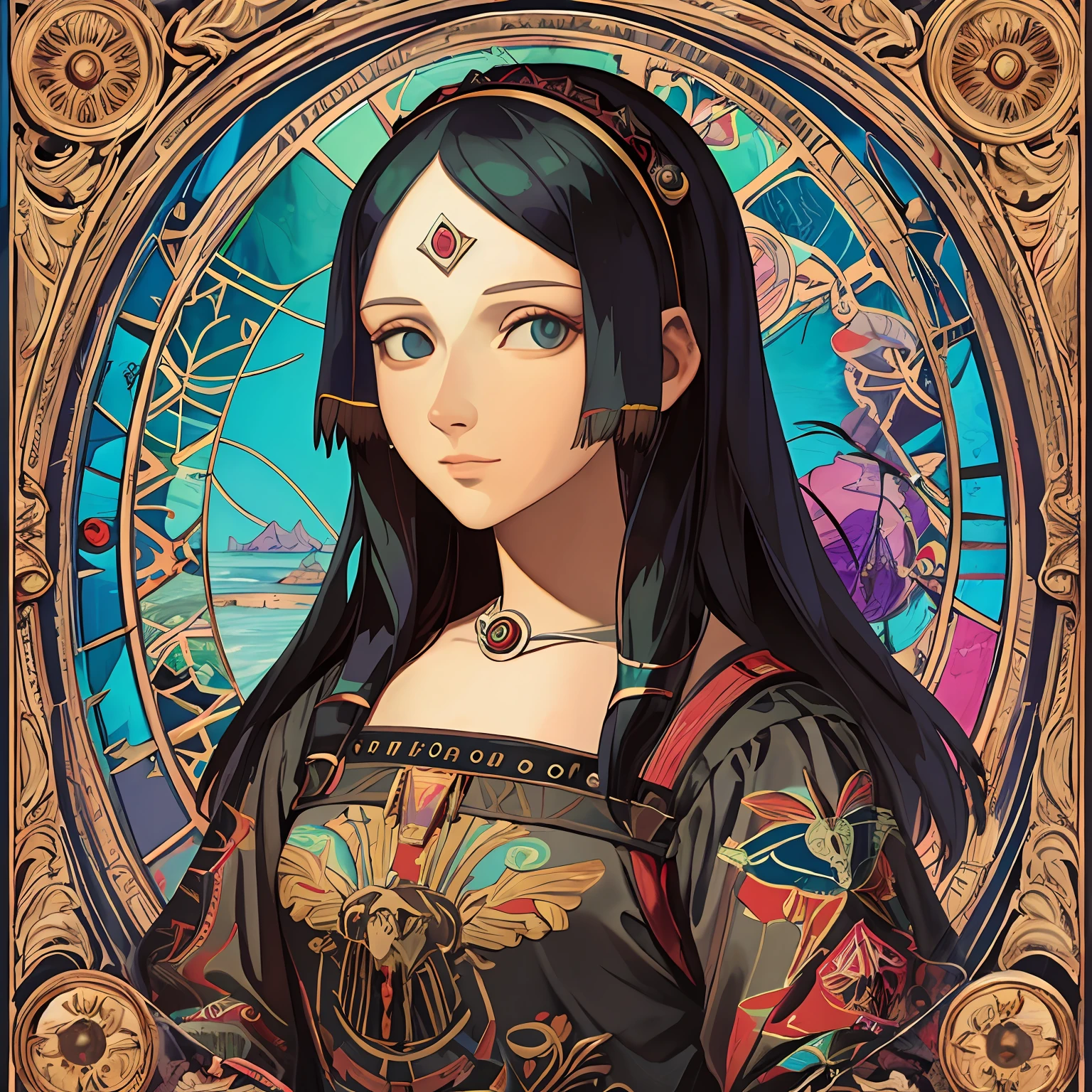 Monalisa 2023 art by Zachary Lieberman and Mario Klingemann:: A detailed, elegant, intricate and colorful portrait in mixed media :: A masterpiece of surreal art, a vibrant painting --auto --s2