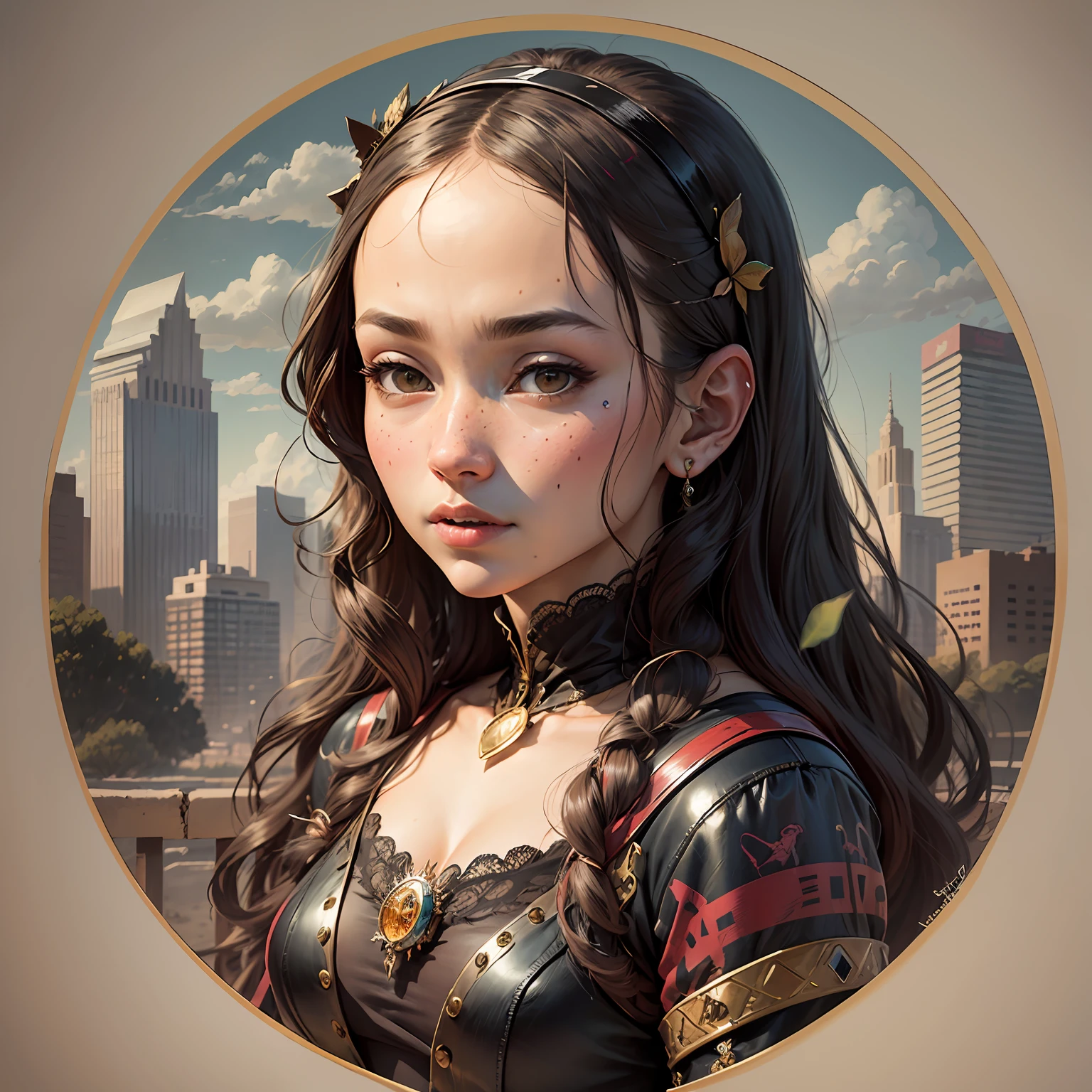 Monalisa 2023 art by akira toriyama and Felix Colgrave :: A detailed, elegant, intricate and colorful portrait in mixed media :: A masterpiece of surreal art, a vibrant painting --auto --s2