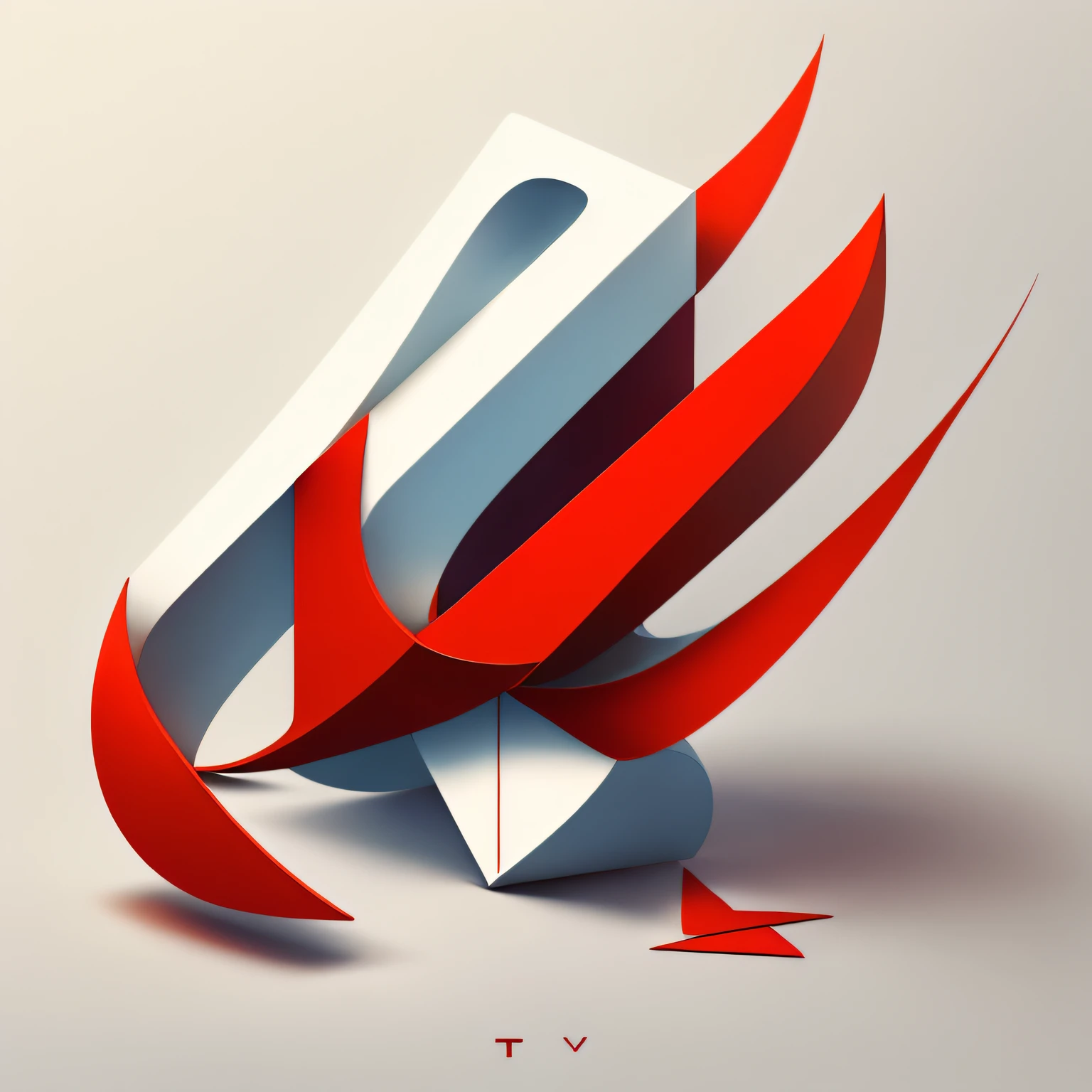 "Create a minimalist logo with the letter T in red on an elegant white background."