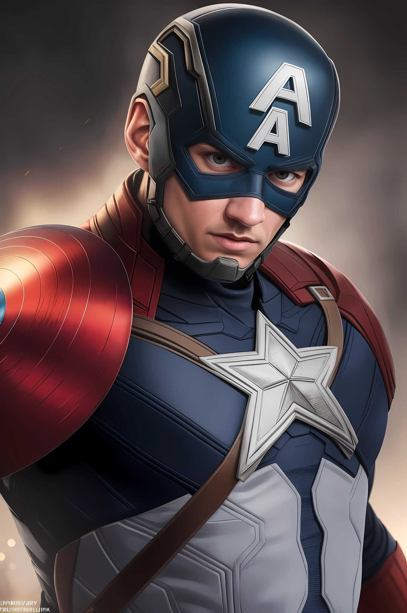 Tarantino style,Tom Holland as Captain America 8k, high definition, detailed face, detailed face, detailed eyes, detailed suit, Marvel and DC style, hyper-realistic, + cinematic shooting + dynamic composition, incredibly detailed, sharp, details + superb details + night with light + perfectionism + award-winning realism ((grumpy lighting)),(upper body)