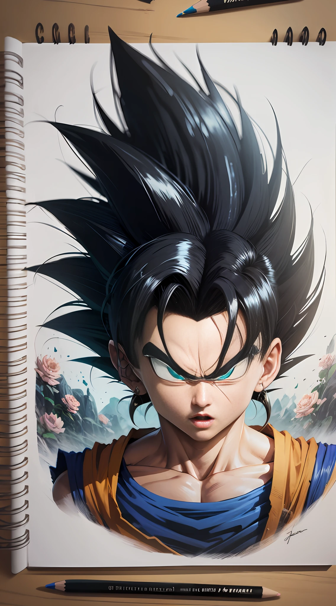 Dragon Ball Goku consists of - Art - O - Dragon, hand drawn, pencil ink, Vegeta, with Vegeta hair, Prince Vegeta, Dragon Ball Art Style, Wild Spike Black Saiyan Hair, Akira Toriyama style, Dragon Ball concept art, inspired by Seki Toriyama, Dragon Ball style, HD artwork, character Dragon Ball, Dragon Ball Z style --auto --s2