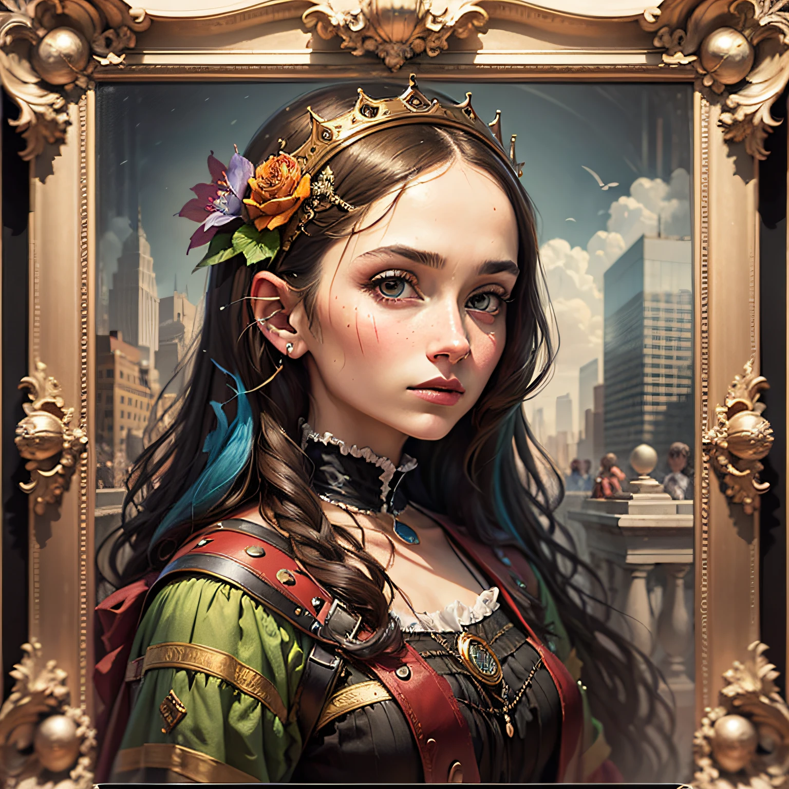 Monalisa 2023 art by Zachary Lieberman:: A detailed, elegant, intricate and colorful portrait in mixed media :: A masterpiece of surreal art, a vibrant painting --auto --s2