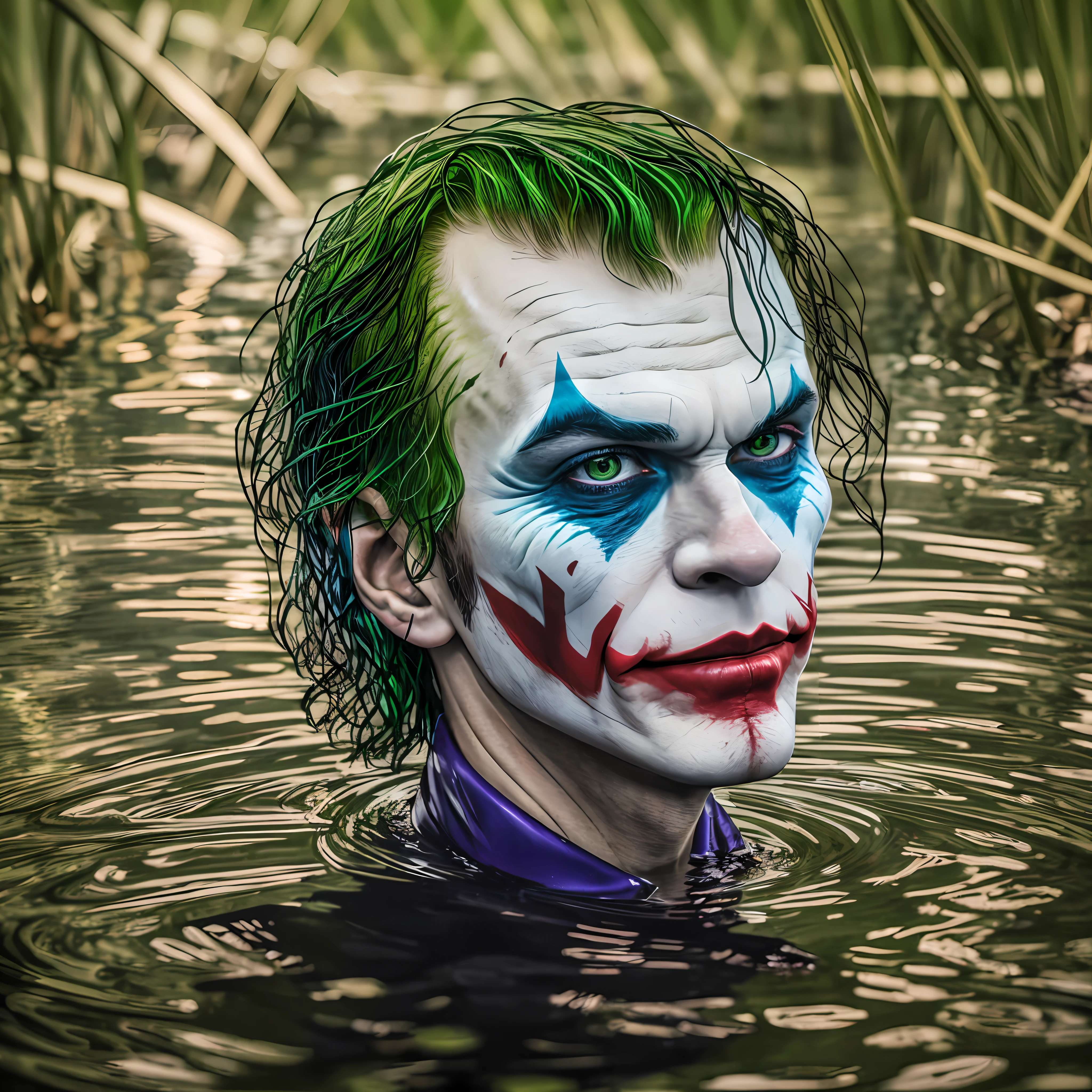 /imagine man with a clown makeup playing only a realistic guitar, in the correct position, as the joker, joker portrait, portrait of a joker, notable joker makeup, joker portrait, joker makeup, joker movie, Johnny Depp as the joker --auto