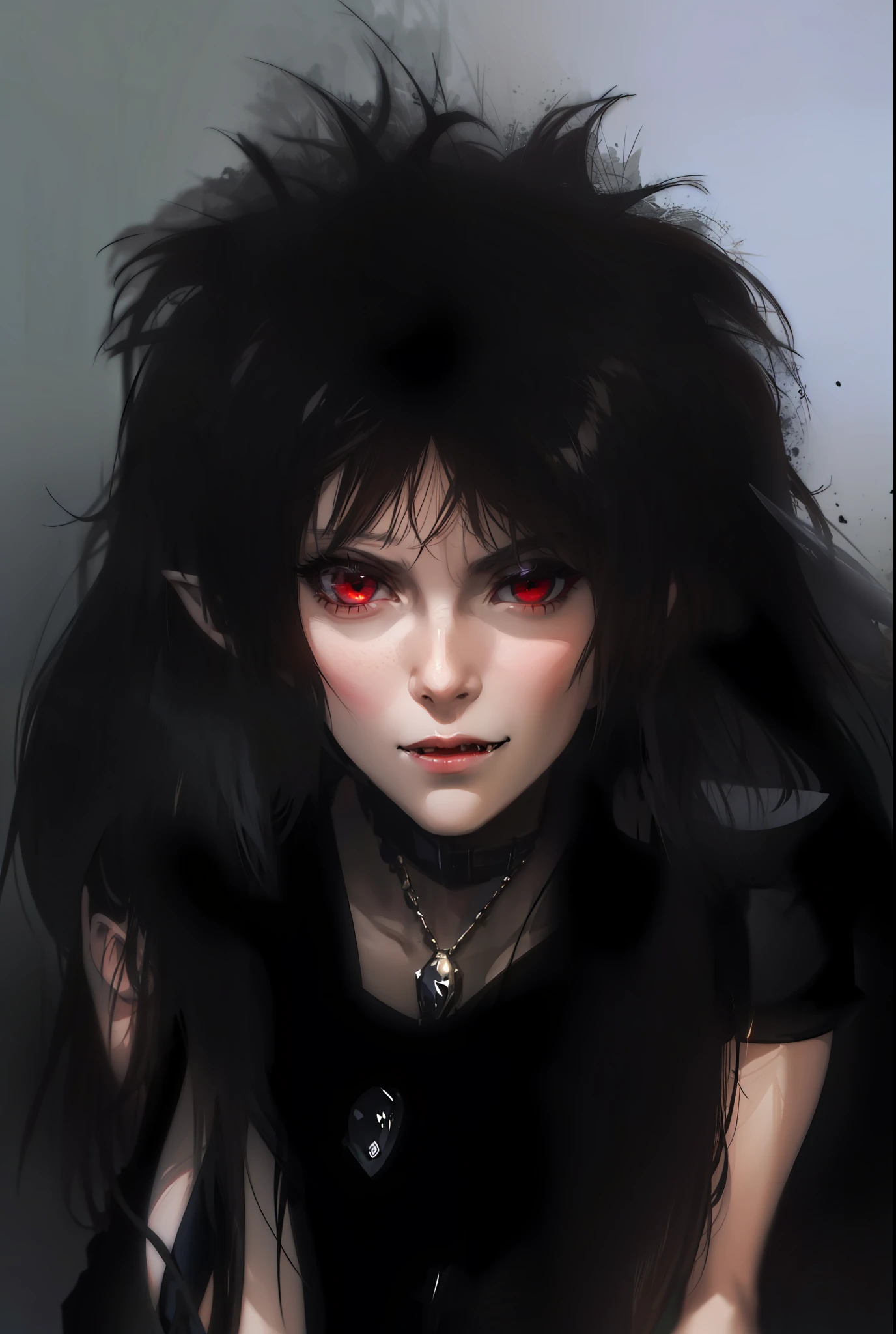 Girl,Pointy Ears,Red Eyes,Dressed in Armor,Vampire,4k, Full Body
