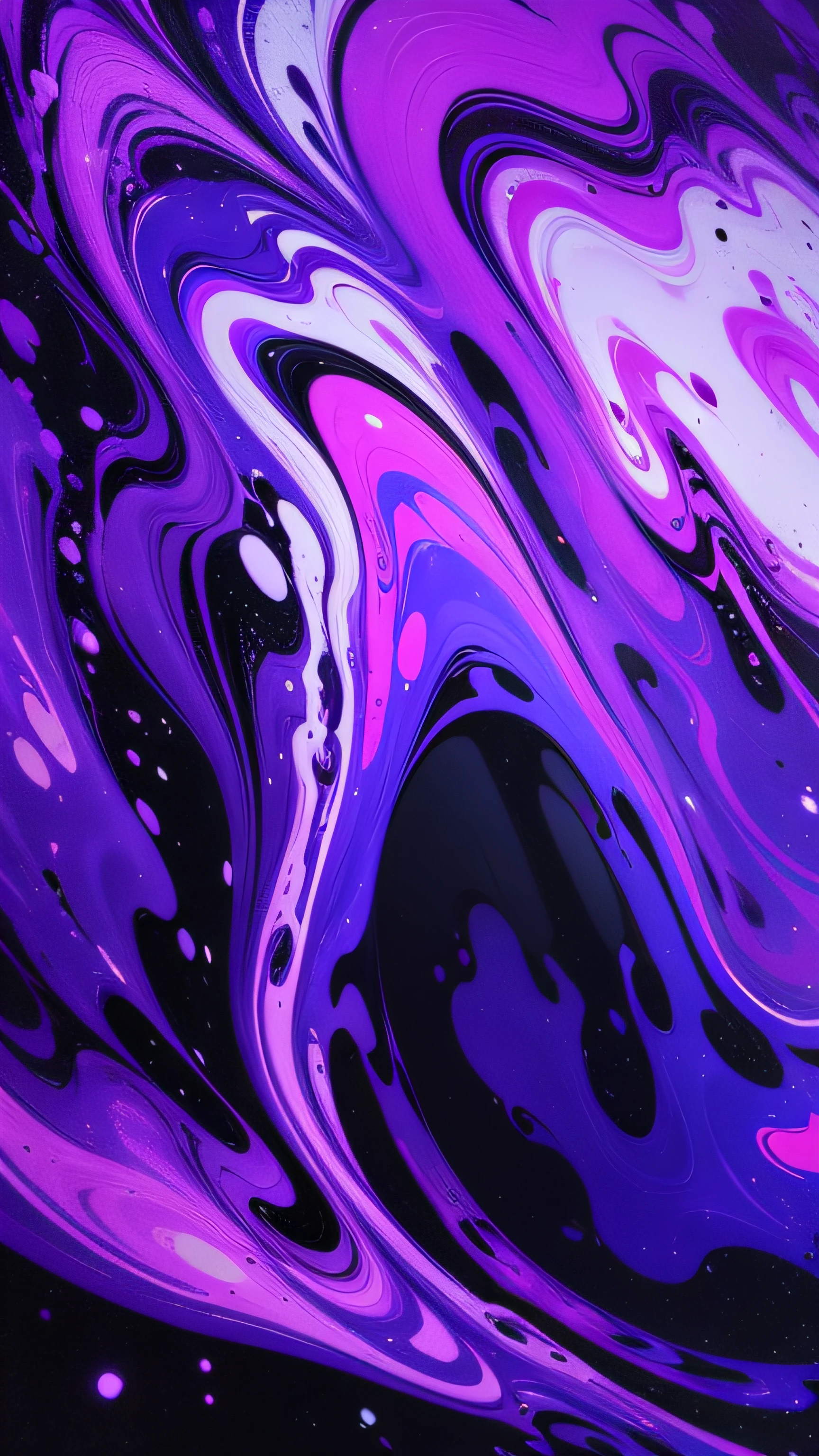 Rich bright blooming, blue, pink, purple, dark red, space, stars, sowing northern, smooth lines, color mixing, gradient, black veins, marble, purple and black marble background, abstract liquid, abstract art, liquid marble, liquid painting, abstract liquid acrylic art, gradient, purple liquid, blue liquid, glossy digital painting, liquid modeling, 8k digital art, liquid absorb, liquid purple and blue metal --auto