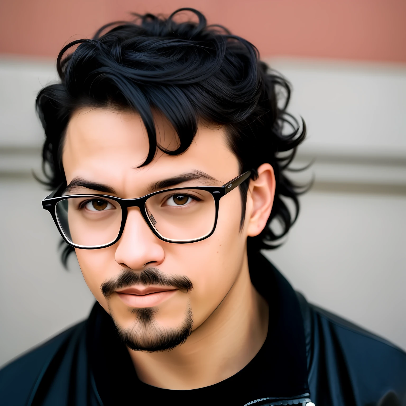 a close up of a person with glasses and a haircut, nerdy, nerdy appearance, with glasses, wears glasses, with black eyeglasses, hipster hair fringe, glares, inafune design, nerdy glasses, with glasses on, headshot profile picture, nerds, mowhawk, black glasses, wild spiky black saiyan hair, nerd emoji, nerd, glasses