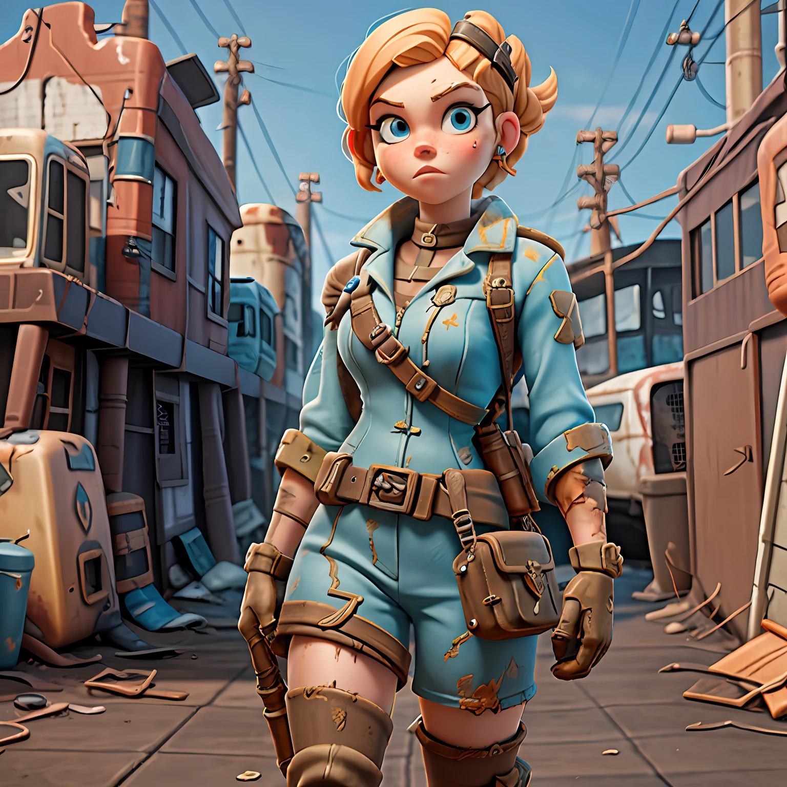 Girl (Piper) from the game "Fallout 4", character Piper, "Fallout 4", post apocalyptic