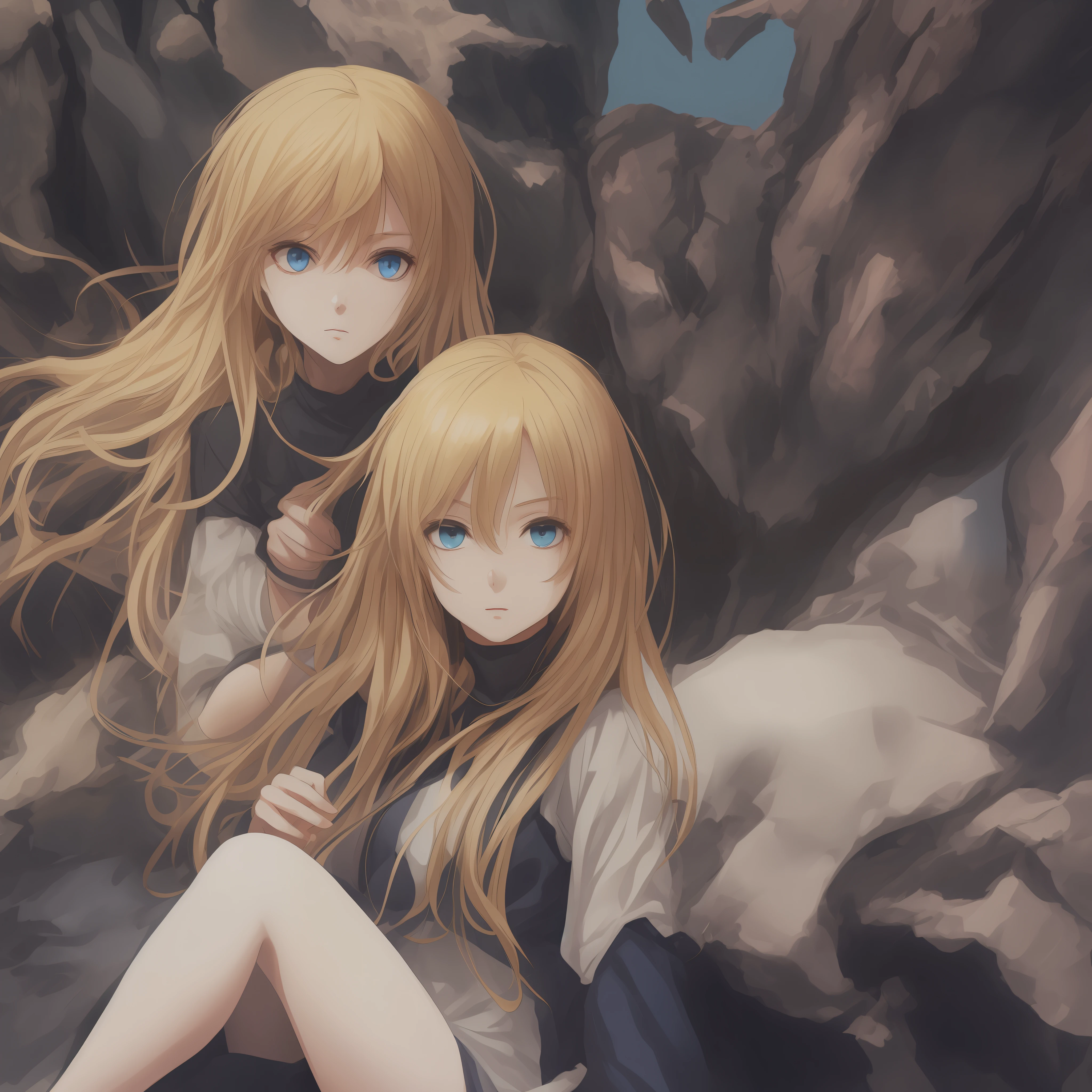 Girl with blue eyes and blonde hair old 20 years anime --auto