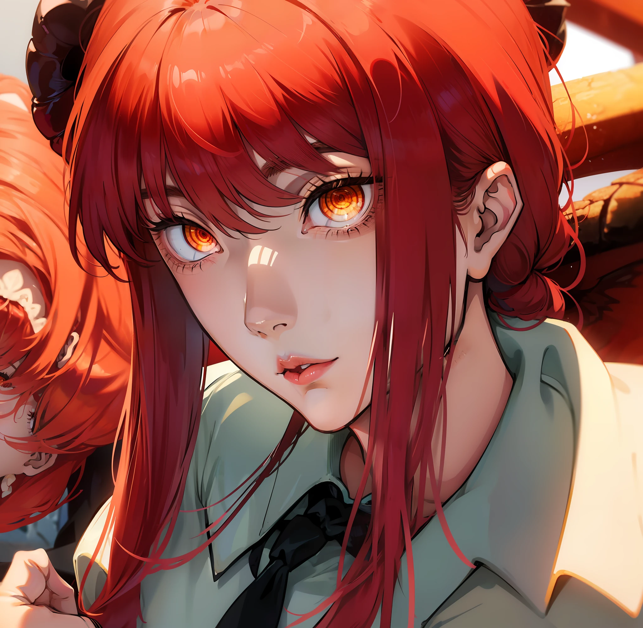 Makima, makima from chainsaw man, red hair, demon eyes, demon, makima, anime