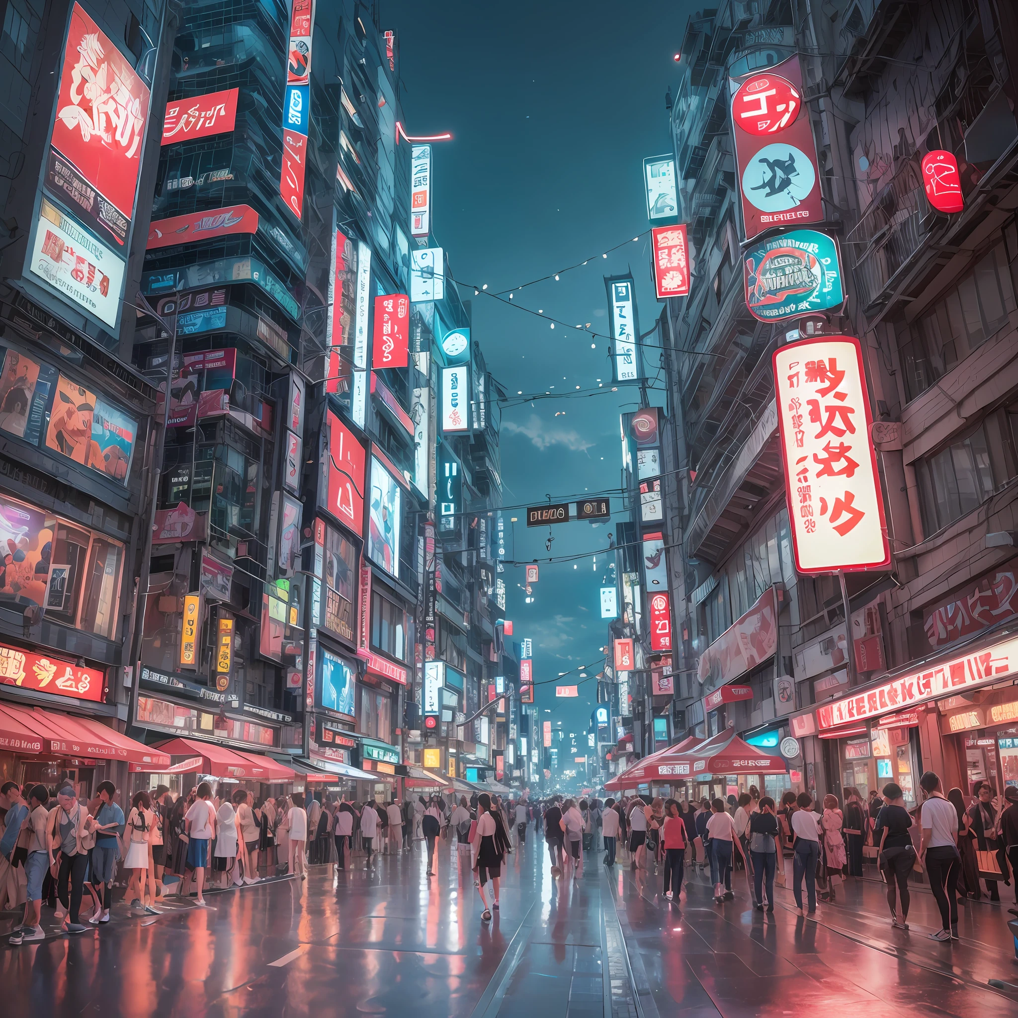 (best quality: 1.2), street, tokyo city, Yuumei's cyberpunk art, pixiv trend, fantastic realism, guweiz and makoto shinkai, Tokyo, sakimichan and makoto shinkai, ross tran and makoto shinkai, guweiz-style art, nostalgic melancholic art