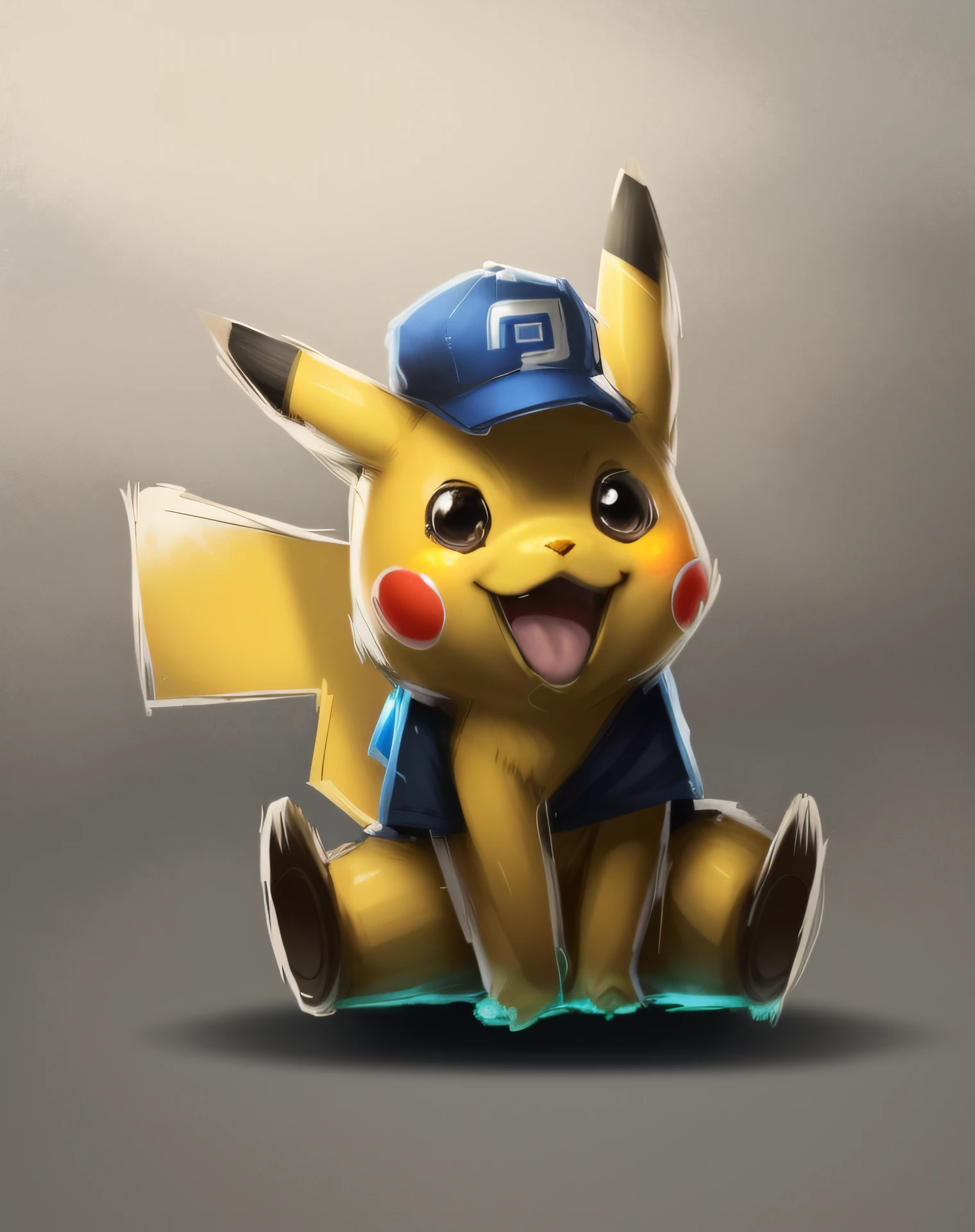 pokemon pikachu with a blue hat sitting down, concept art of pikachu, megaman as pikachu, illustration pokemon, pikachu, pikachu on acid, pokemon cap, pokemon style, pikachu as a human, pokemon art style, cyberpunk pikachu, real life pikachu, style of cute pokemon, pokemon, surprised pikachu, style of pokemon, pikachu as jesus, pokemon inspired, pokemon anime style