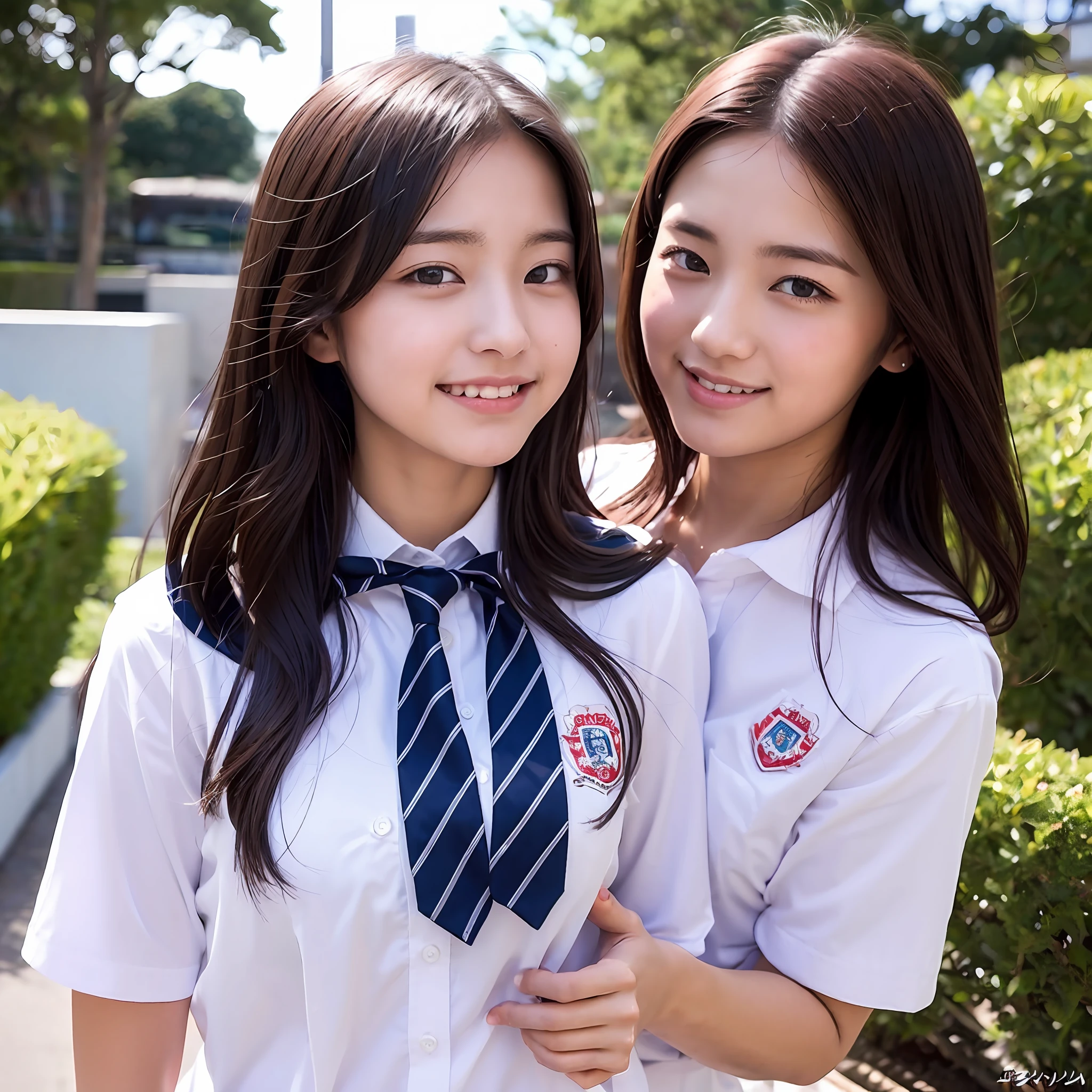 subject, Japan person, 16 years old, high school girl, uniform, brachira show, blush, standing, --auto