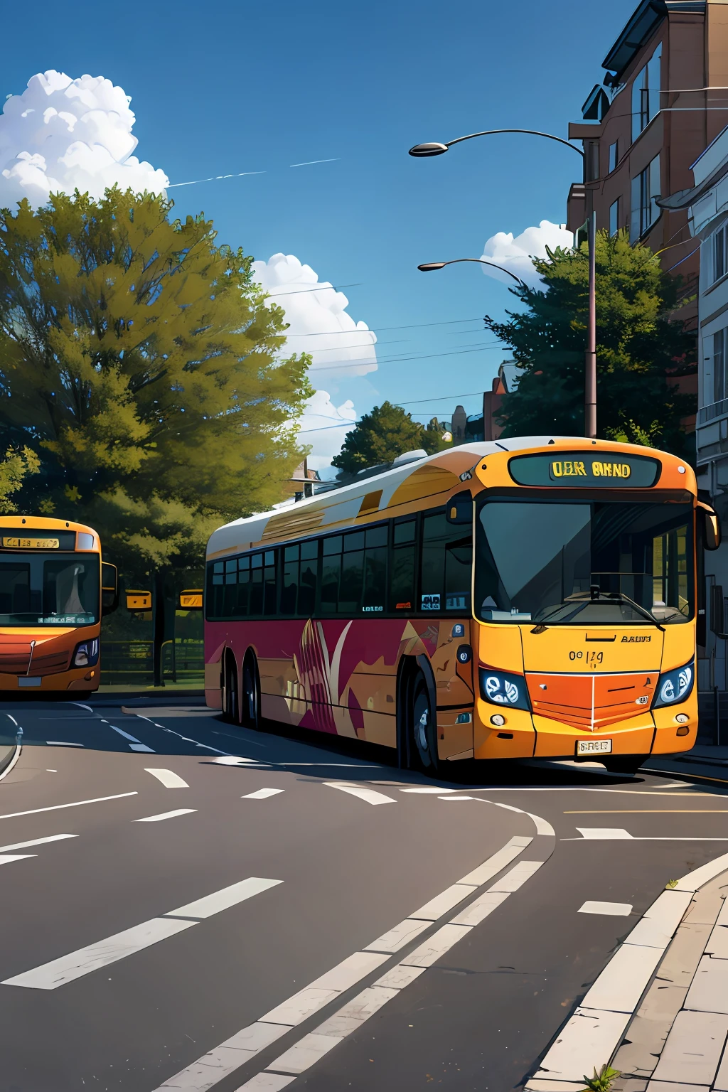 2 buses parked