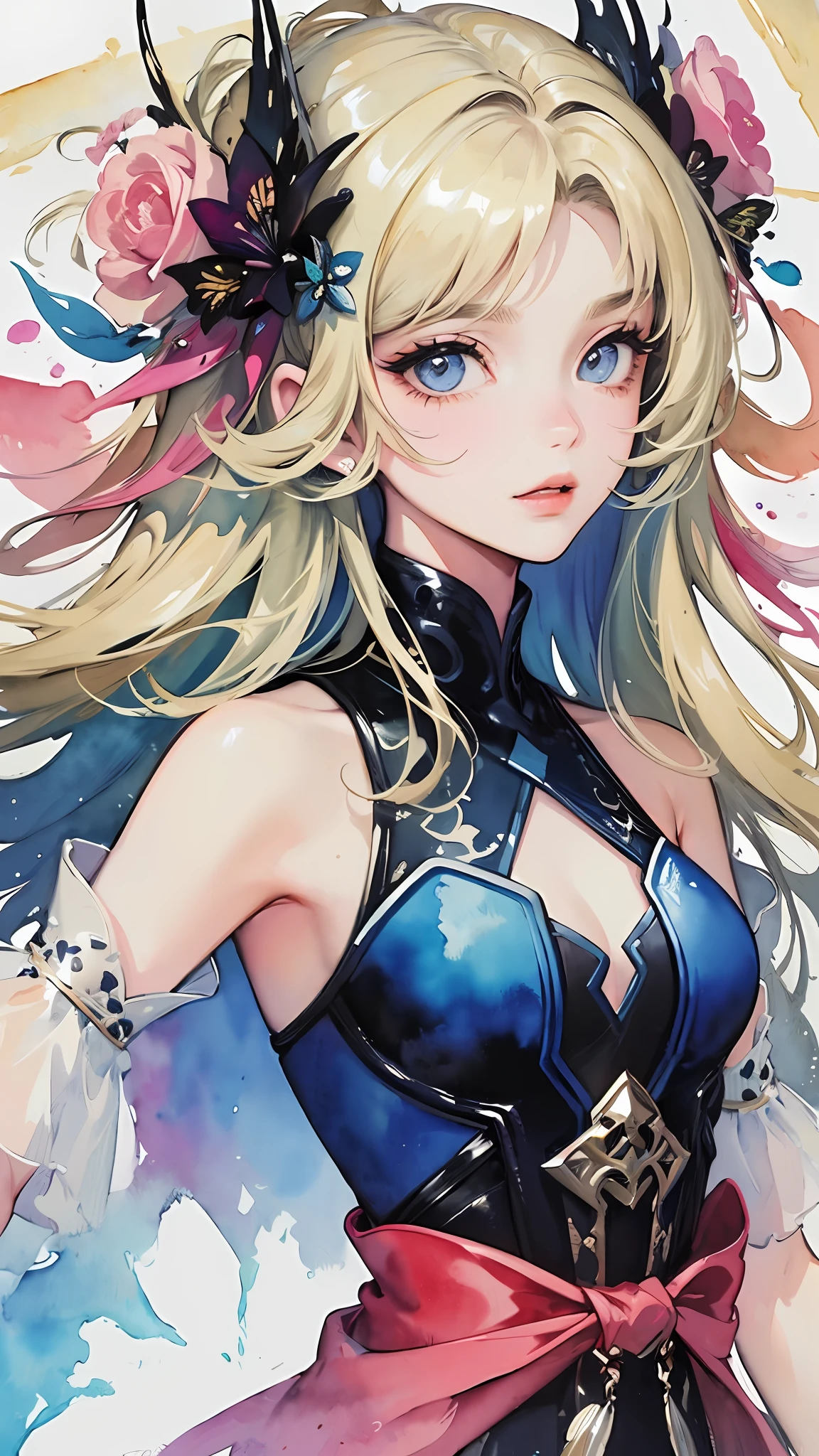 (masterpiece, top quality, best quality, official art, beautiful and aesthetic:1.2), (1girl:1.3), extreme detailed,colorful,highest detailed,(watercolour painting:1.3), optical mixing, playful patterns, lively texture, rich colors, unique visual effect