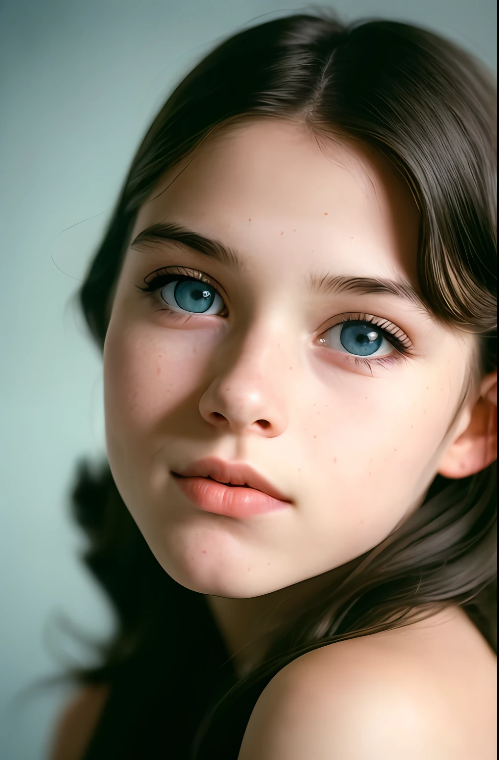 (close-up, editorial photograph of a -yeld gi blue eyes, delicate eyes, from the 1940s), (highly detailed face:1.4) (smile:0.7) (background inside dark, grumpy, private study:1.3) POV, by lee jeffries, nikon d850, film bank photography,4 kodak portra 400, camera f1.6 lens, rich colors, hyper realistic, realistic texture, dramatic lighting, cinestill 800,