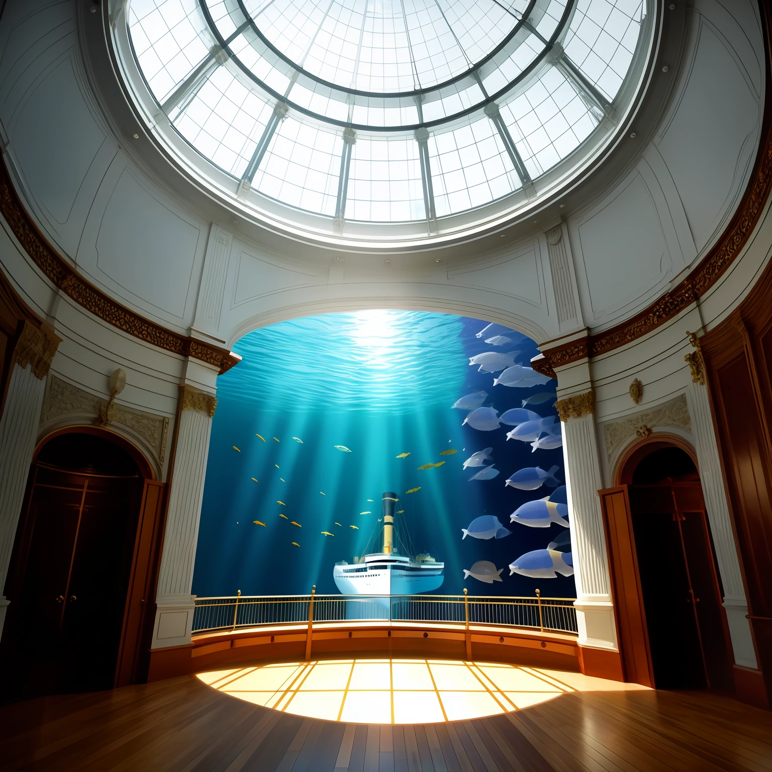 Titanic,at the bottom of the sea,glass dome