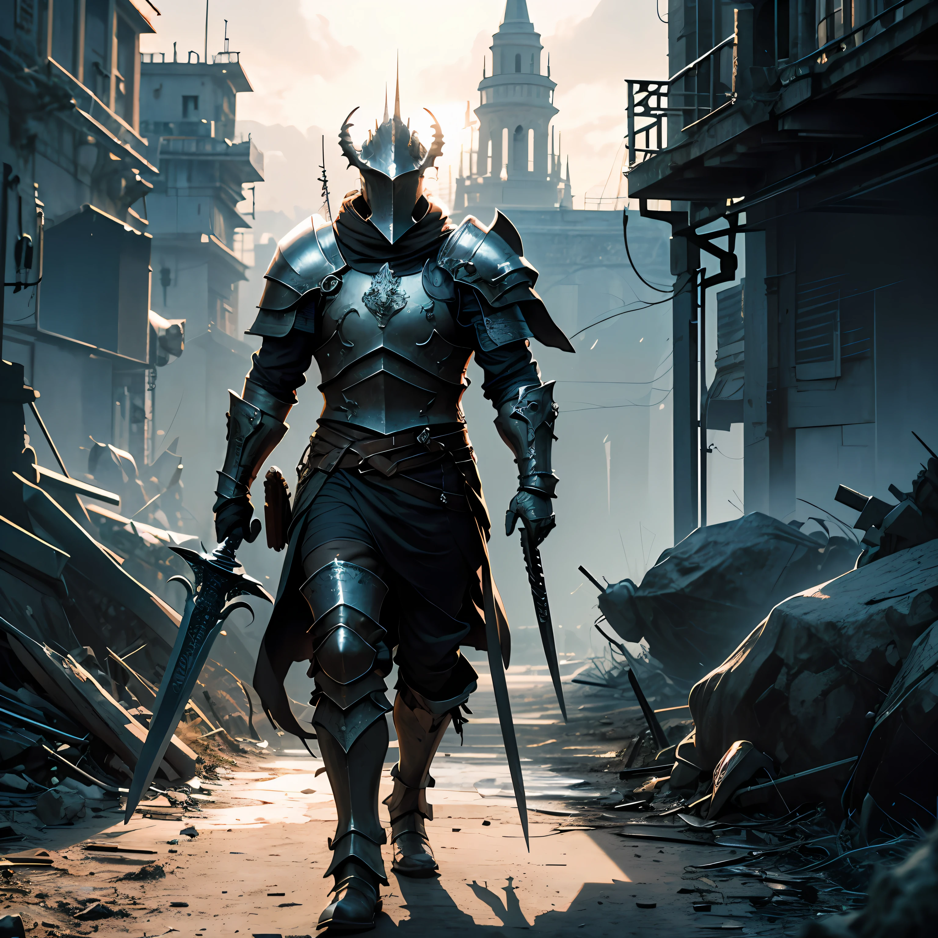 dark castle, big sword, armor, dragon in the background, dark souls 3 game, man, full body, dark, ((Best quality)), ((masterpiece)), (detailed: 1.4), 3D, ,HDR (High Dynamic Range),Ray Tracing,NVIDIA RTX,Super-Resolution,Unreal 5,Subsurface dispersion, PBR texture, Post-processing, Anisotropic filtering, Depth of field, Maximum clarity and sharpness, Multilayer textures, Albedo and specular maps, Surface shading, Accurate simulation of light-material interaction, Perfect proportions, Octane Render, Two-tone lighting,Wide aperture,Low ISO,White balance,Rule of thirds,8K RAW --auto