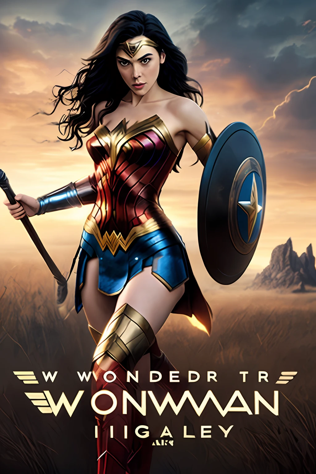 Wonder Woman, Gal Gadot, concept art, high fidelity, battle, Thor, chris hemsworth