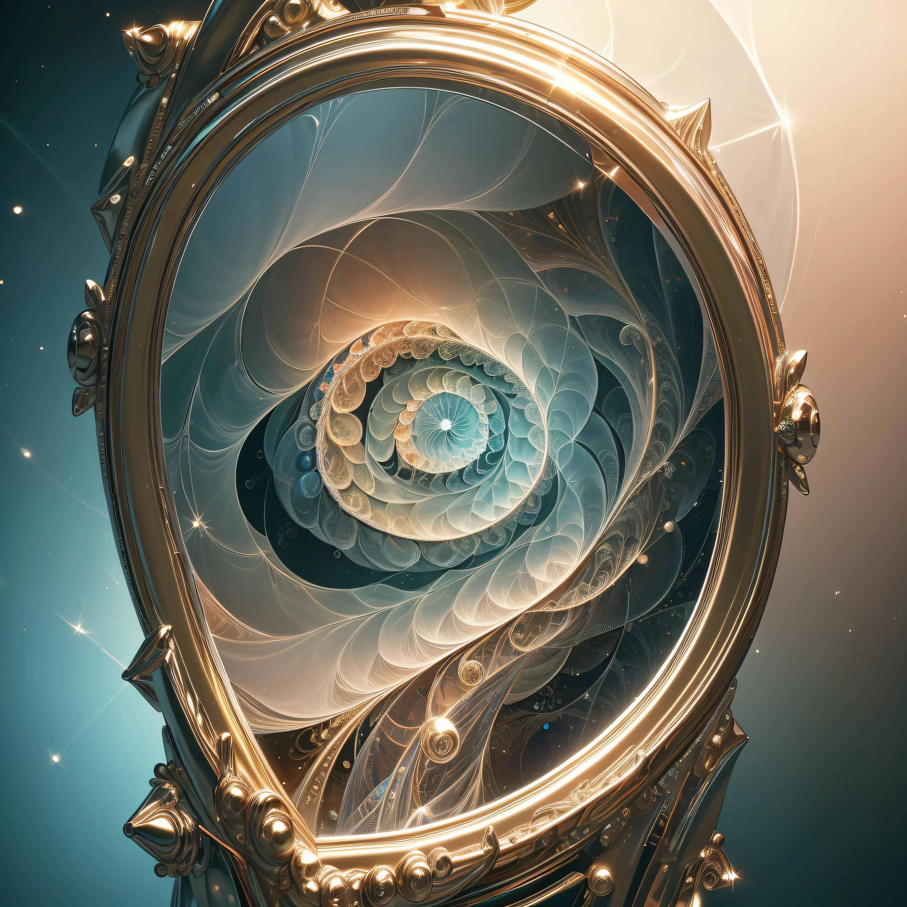 best quality, masterpiece, ultra high res, photorealistic, Mandlebrot fractal, fibonacci, mirror --auto