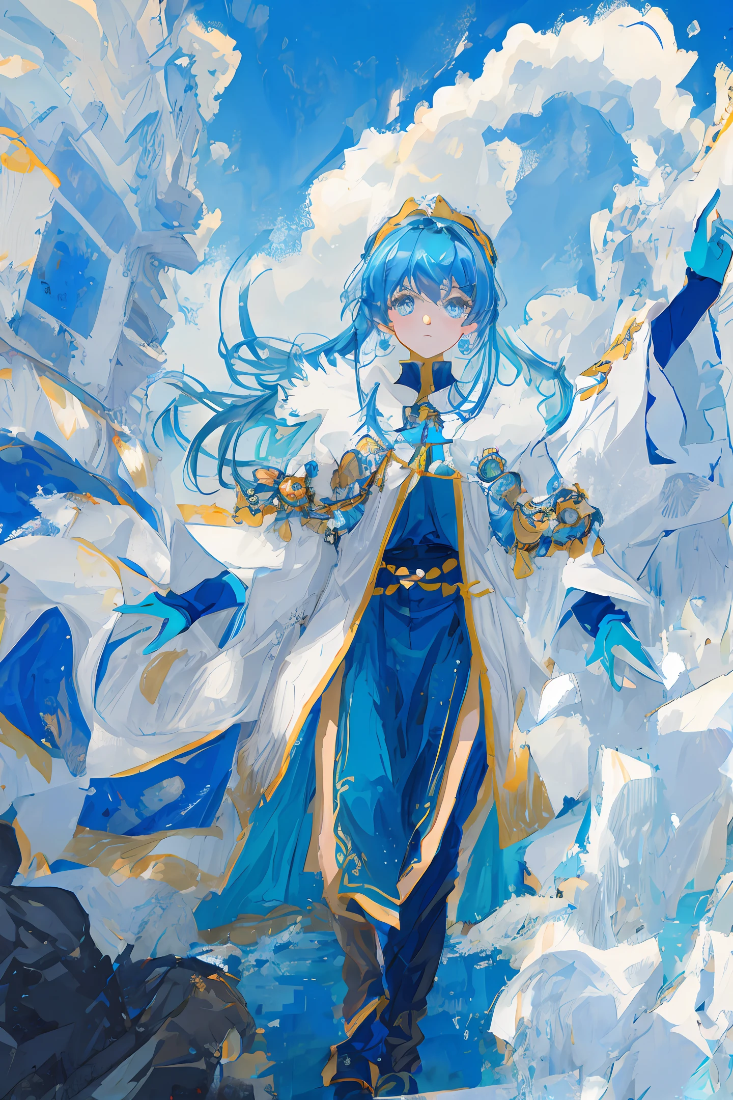 Blue woman with adivogada clothes