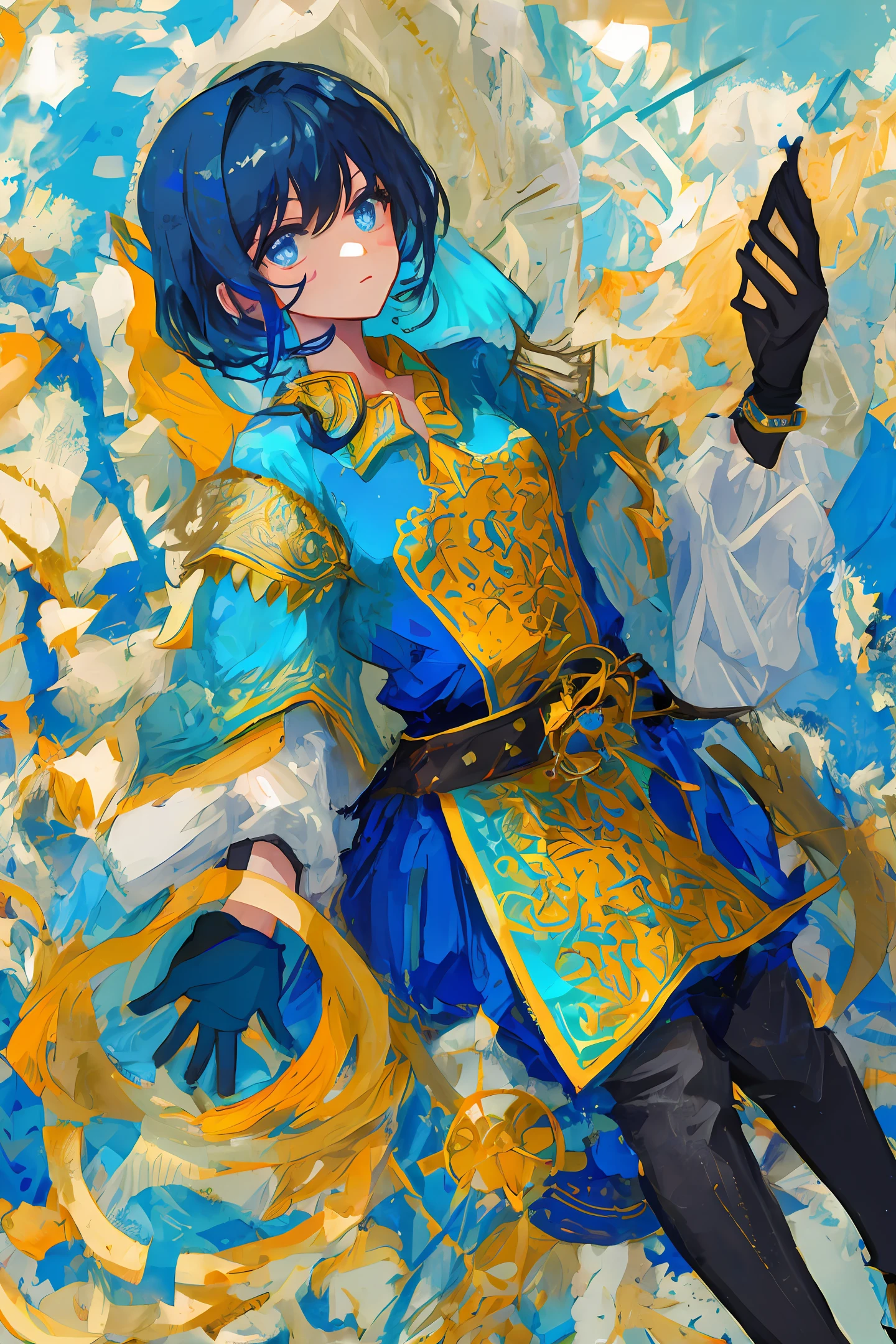 Blue woman with adivogada clothes