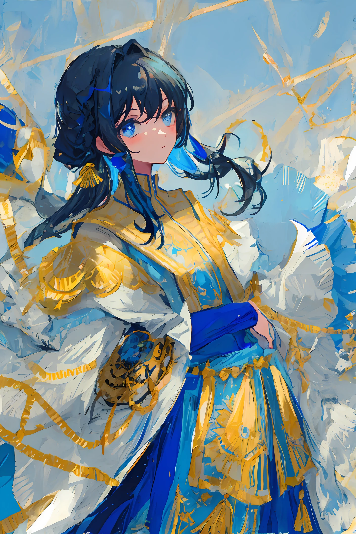 Blue woman with adivogada clothes