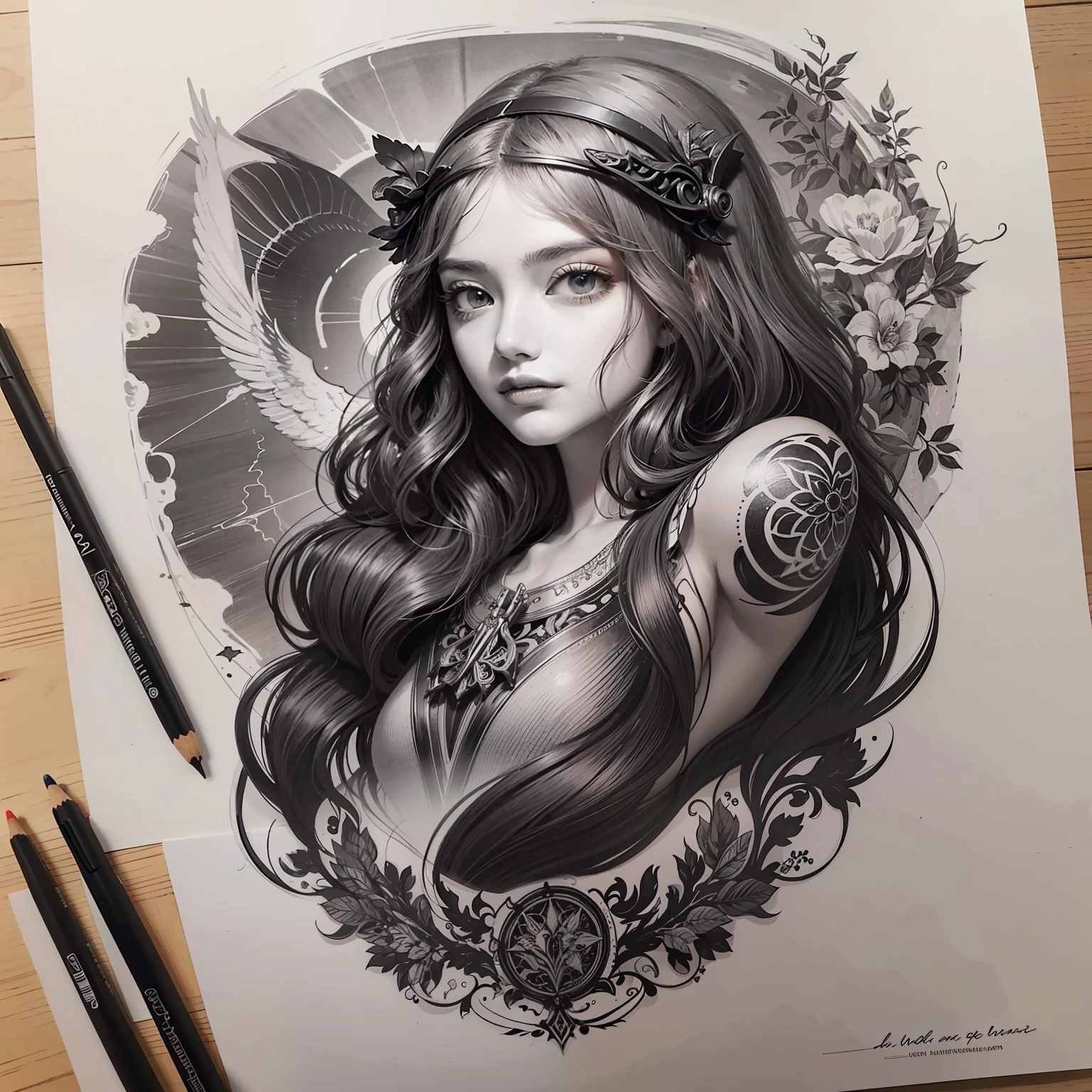 coloring pages for adults, drawing of the aquarius water-bearer, bold intricate ink illustration, insanely detailed linework, black and white detailed sketch, ink artwork,