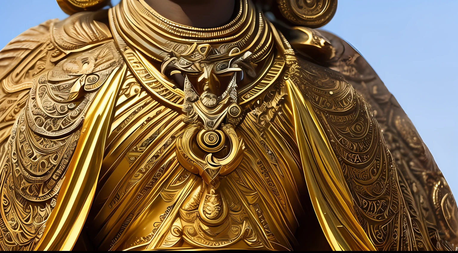 an image of a hyper realistic Anunnaki, a being from Sumerian mythology. Imagine him as a unique and realistic individual, 8k, based on an interpretation closer to a human being, but with distinctive characteristics. awarded photo
The Anunnaki portrayed is a tall and imposing being, with a muscular and well-defined physical structure. Your skin has a tan tone, giving you a radiant and healthy appearance. The Anunnaki's facial features are strong and expressive, with a broad forehead and deep-set eyes of an intense color, such as amber or gold.
His face displays a combination of ancient wisdom and an aura of power. The Anunnaki have long, dark hair, with elaborate details such as braids or metallic ornaments, which denote their divine status.
He is depicted wearing a majestic robe, richly adorned with intricate symbols and patterns. The robe flows elegantly around the body, emphasizing the Anunnaki's proud and confident posture. Additionally, he may be holding a scepter, a symbol of authority and knowledge.
Please generate a realistic image of this Anunnaki, capturing their commanding presence, striking facial features, and elaborate details of their clothing. The emphasis should be on representing a single individual with an authentic and believable appearance.