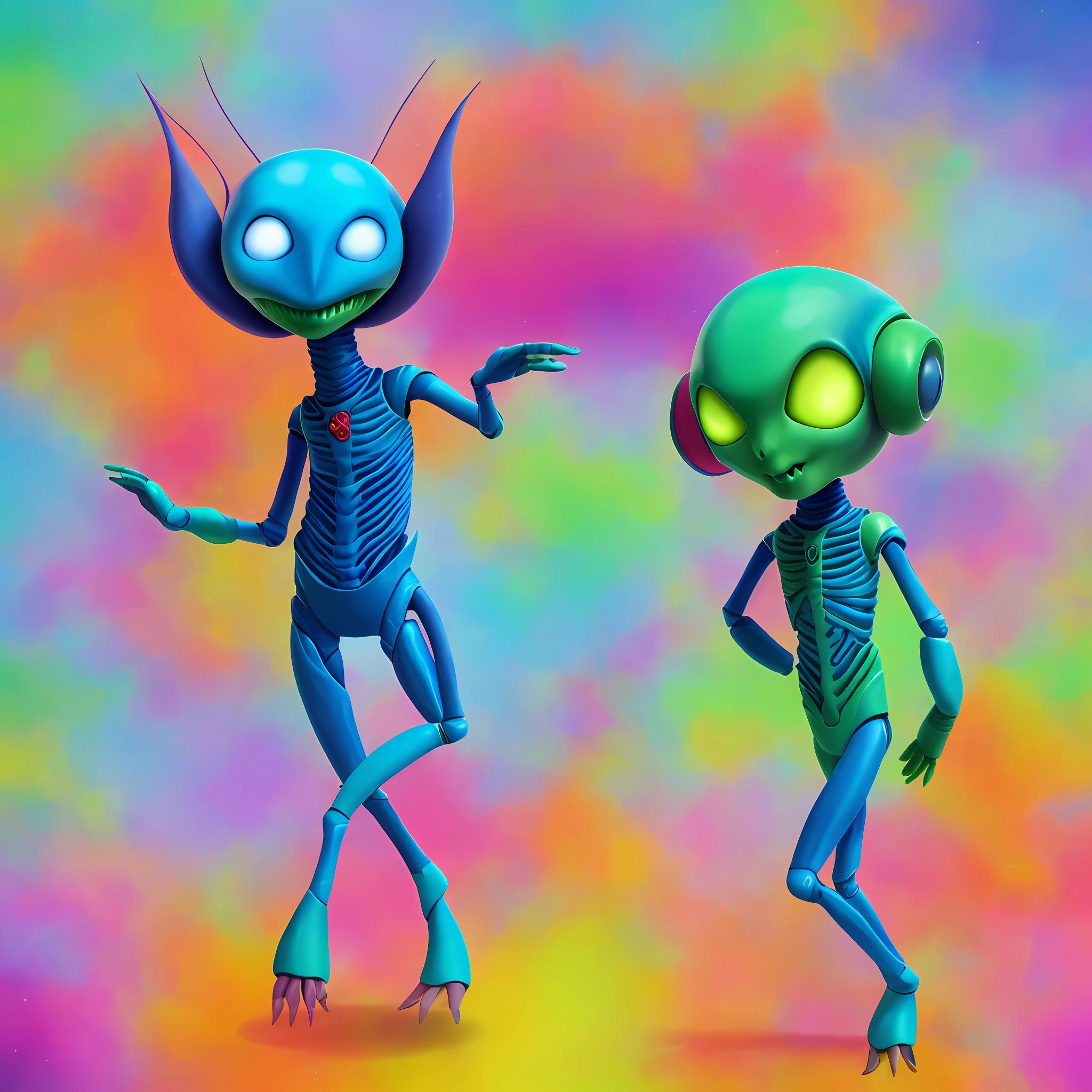 NFTS My alien dances with lots of bright colors