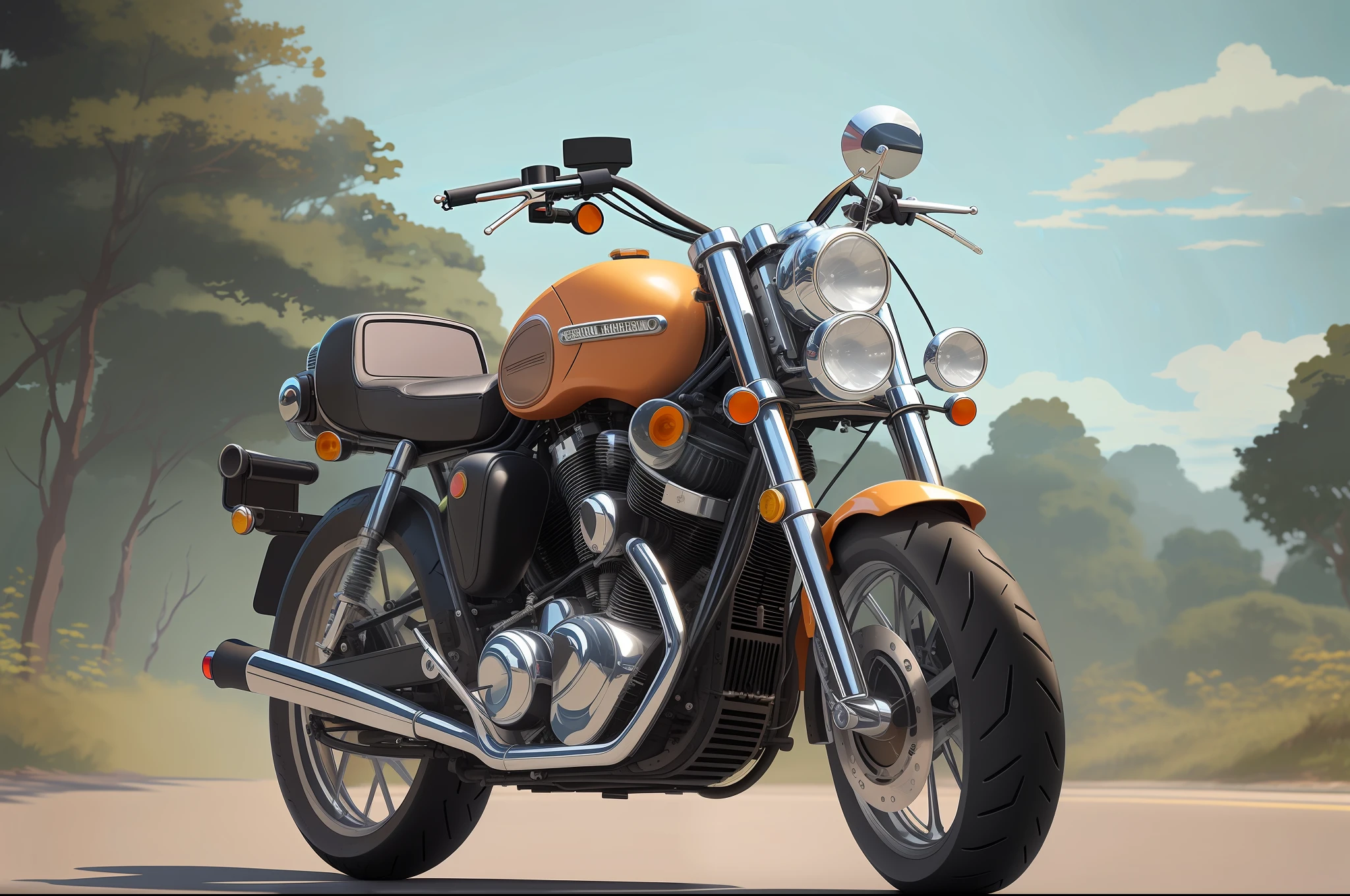 Motorcycle Designed by teen engineering + Simon Stalenhag, style by Laurie Greasley, Studio Ghibli, Akira Toriyama, James Illeard, Genshin Impact, 8K Resoultion, Hyper Realstic, Dieter Rams. detailed rendering. Smooth cam by Leon Eric Zener Dramatic, Mark Ryden and Pixar and Hayao Miyazaki,((An extremely complex and advanced chassis))),guidom chopper