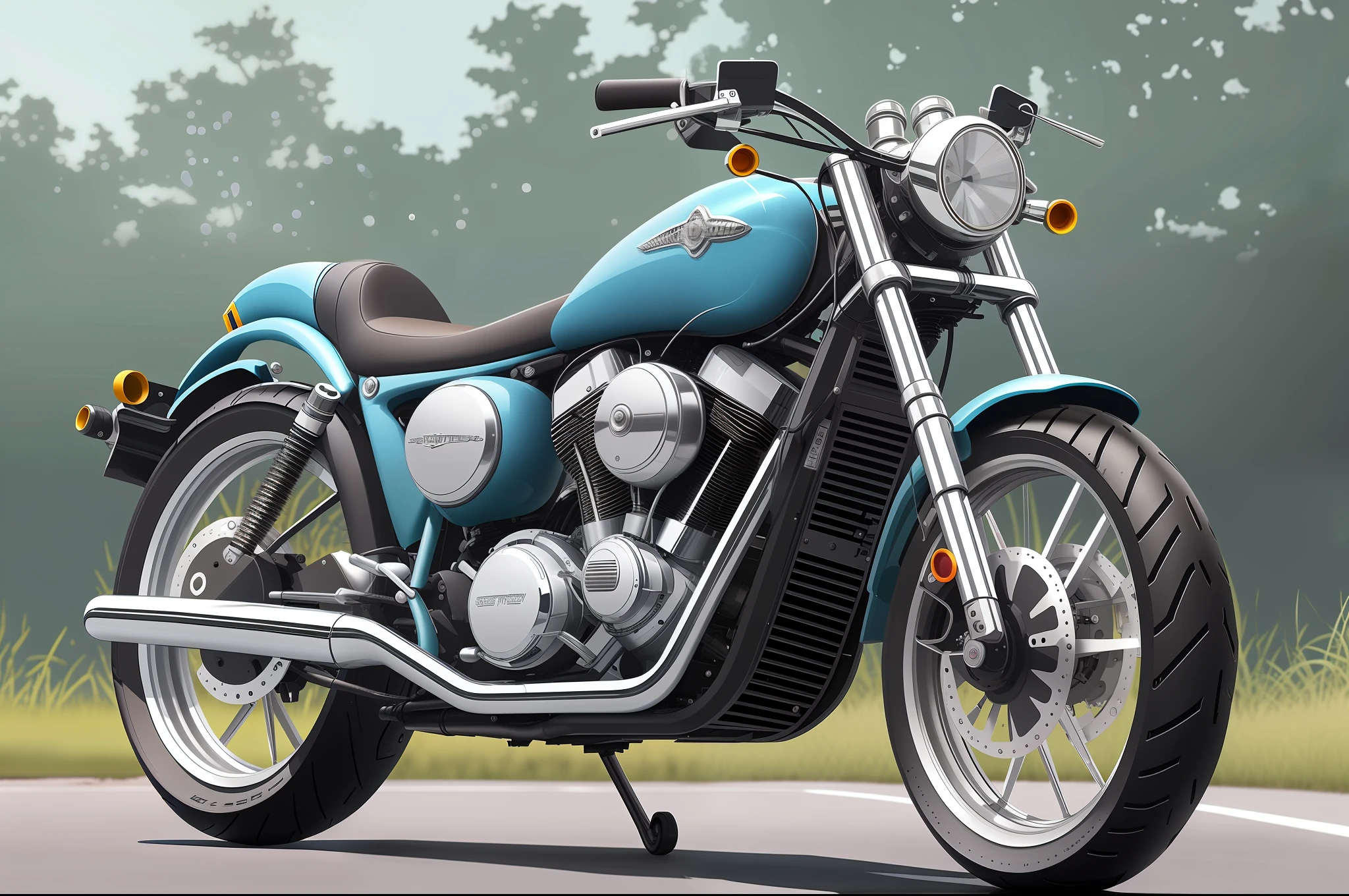 Motorcycle Designed by teen engineering + Simon Stalenhag, style by Laurie Greasley, Studio Ghibli, Akira Toriyama, James Illeard, Genshin Impact, 8K Resoultion, Hyper Realstic, Dieter Rams. detailed rendering. Smooth cam by Leon Eric Zener Dramatic, Mark Ryden and Pixar and Hayao Miyazaki,((An extremely complex and advanced chassis))),guidom chopper